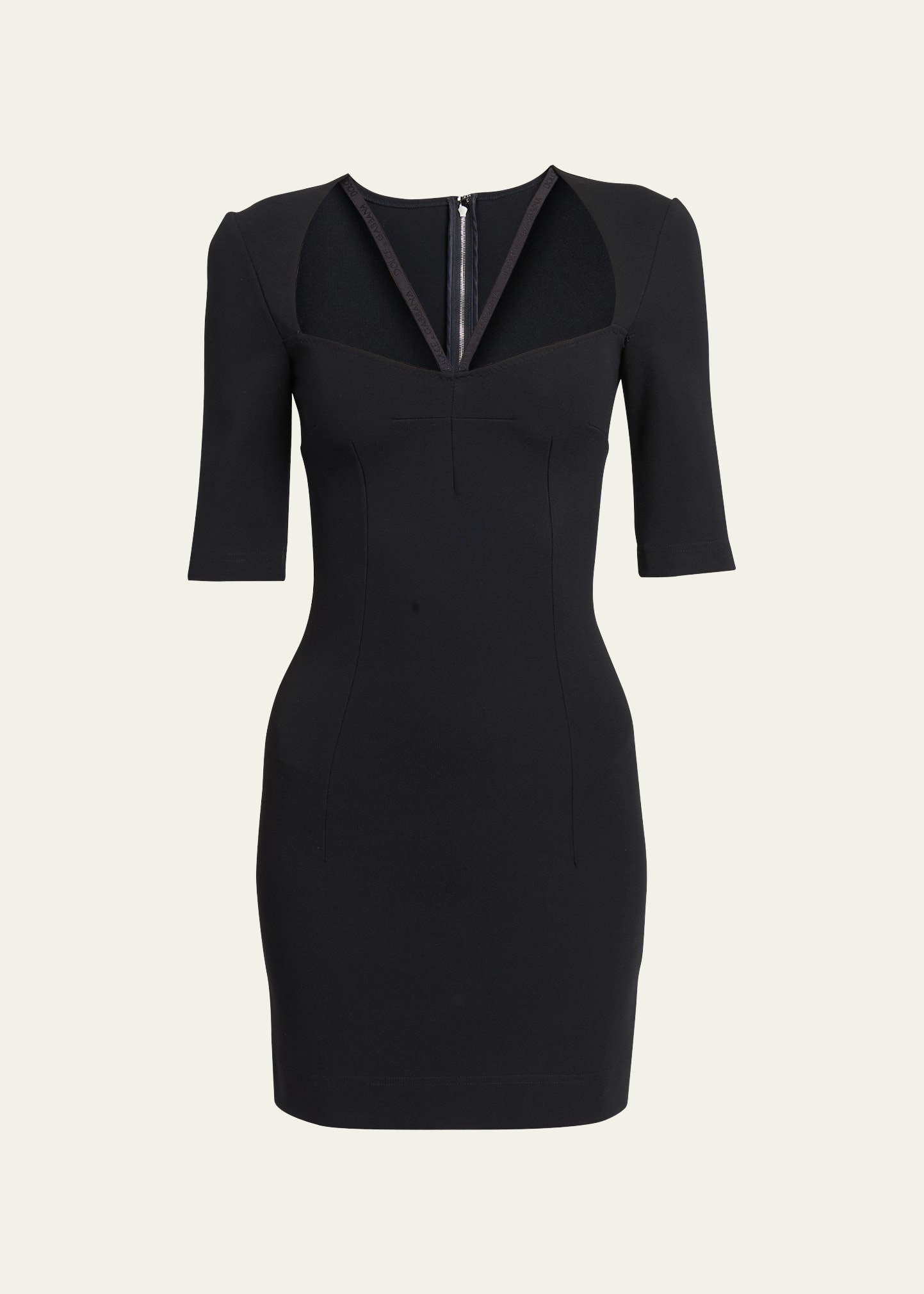 Shop Dolce & Gabbana Jersey Strap Mini Dress In Black