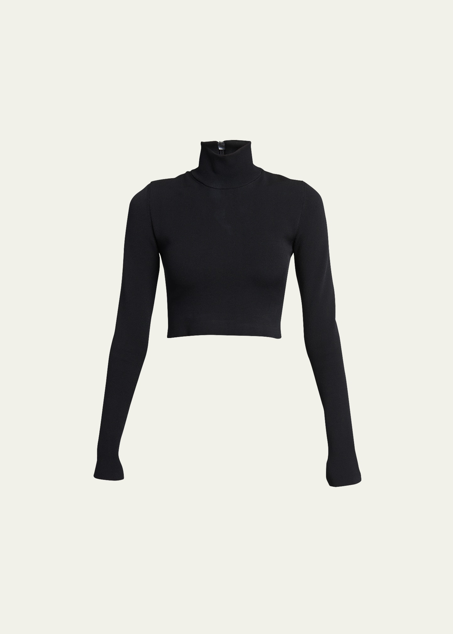 Dolce & Gabbana Cropped Long-sleeve Knit In Black