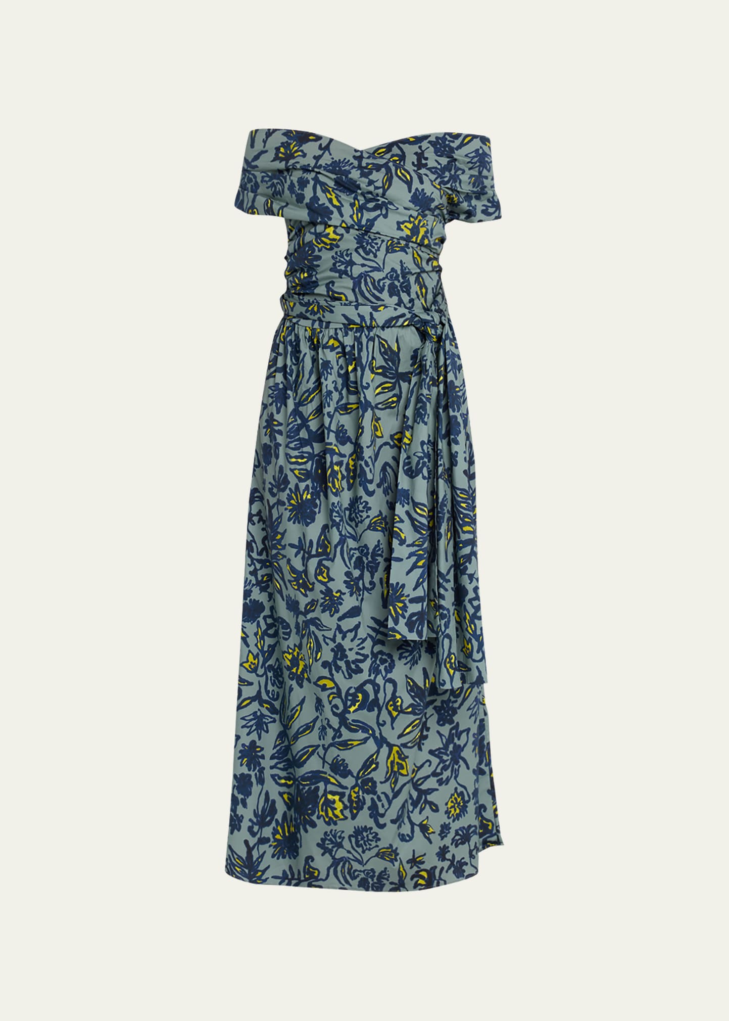 ALTUZARRA CORFU FLORAL OFF-SHOULDER DRESS