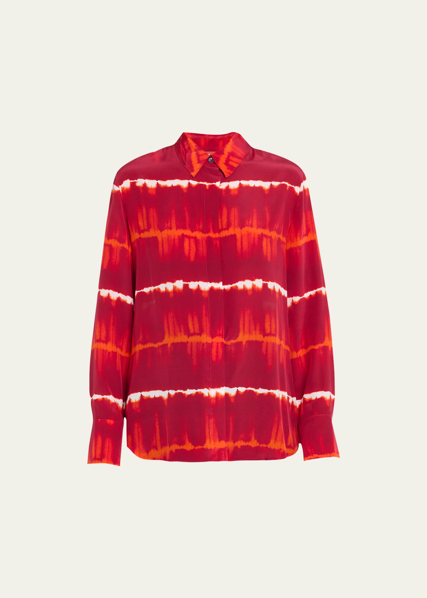 Shop Altuzarra Chika Dyed Silk Button Up Shirt In Syrah Gradient Sh