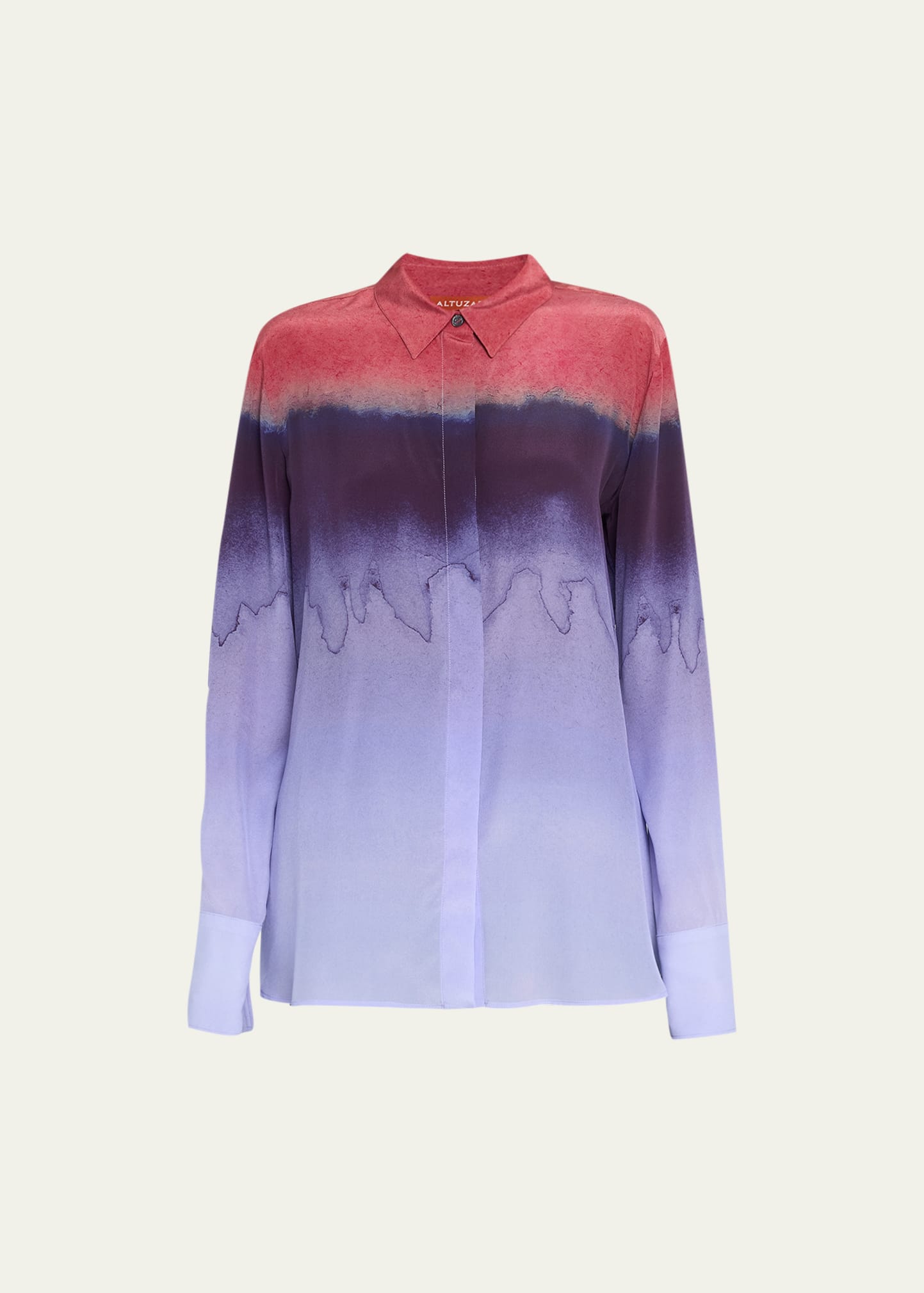 Chika Dyed Silk Button-Front Shirt