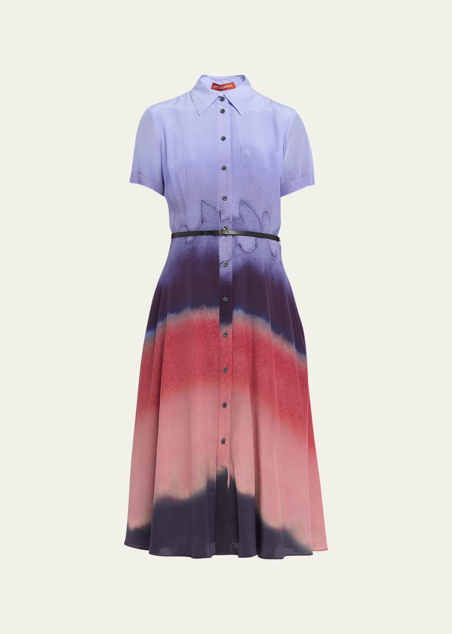 Altuzarra Kiera Printed Silk Shirt Dress In Orseille Landscap