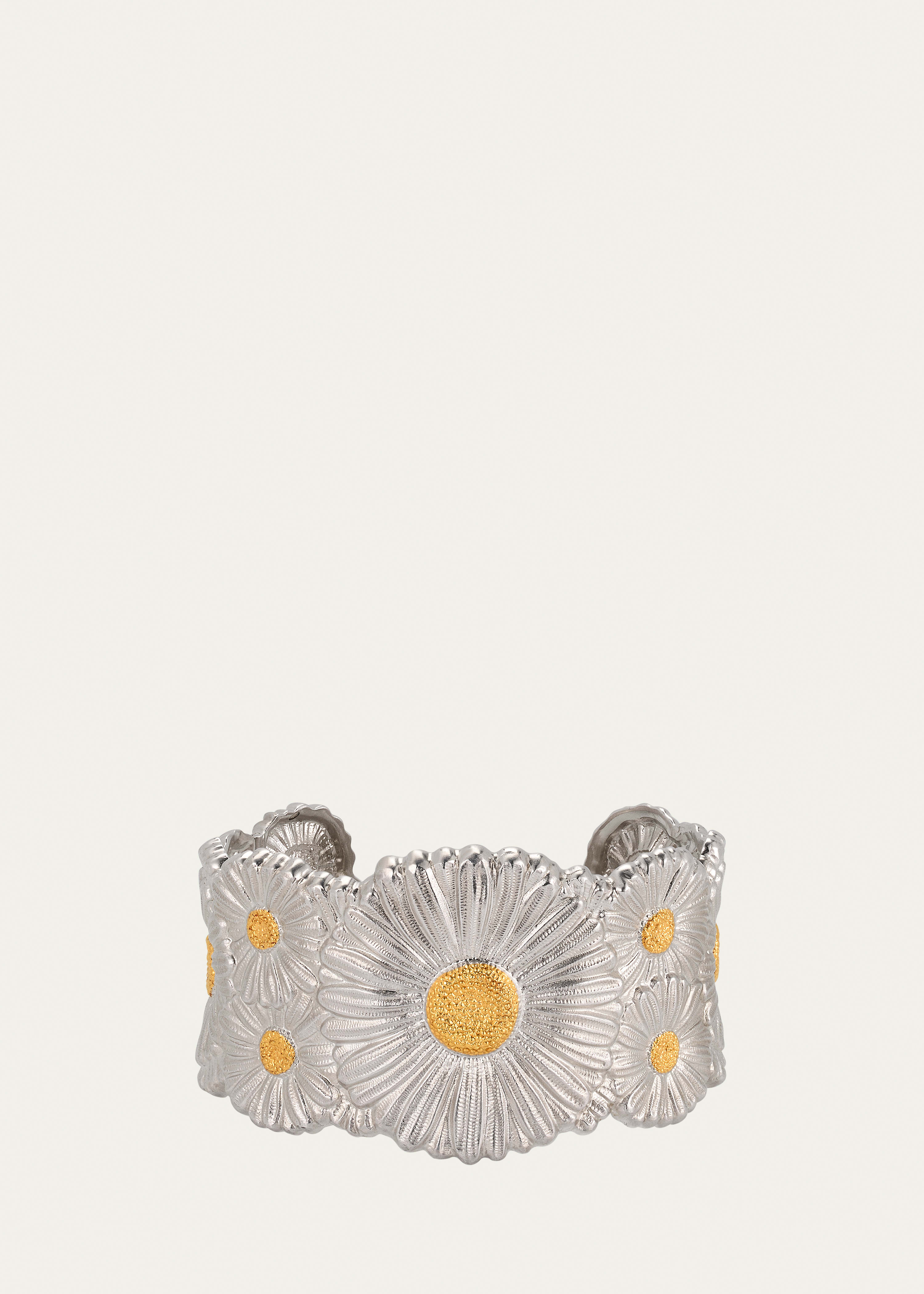 Silver and 18k Yellow Gold Daisy Blossoms Bracelet