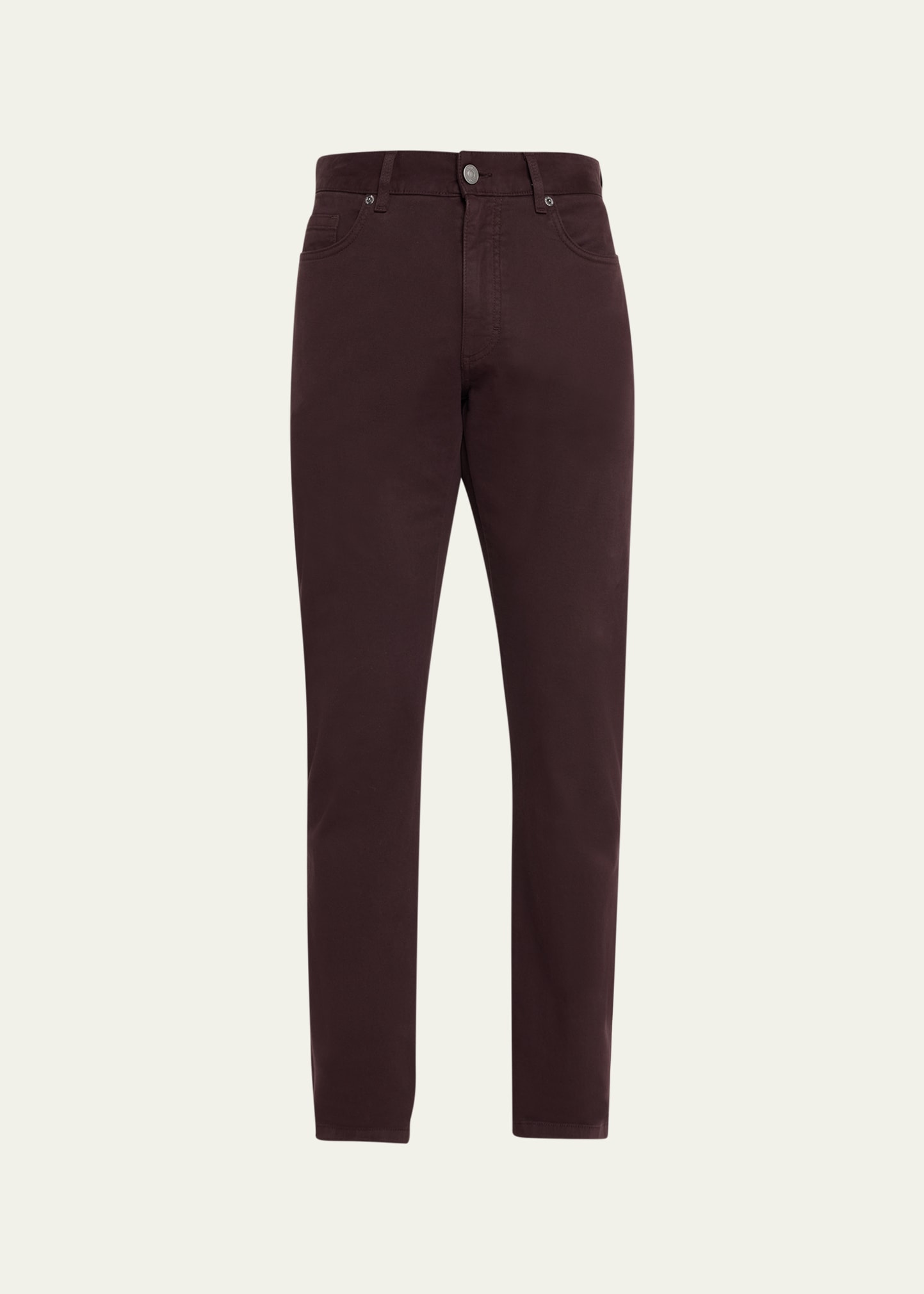 Zegna Men's Cotton-stretch 5-pocket Pants In Dark Pink Solid