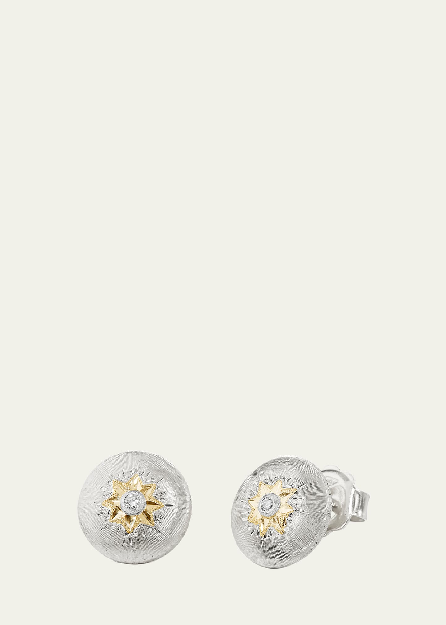 Macri Classica Diamond Button Earrings