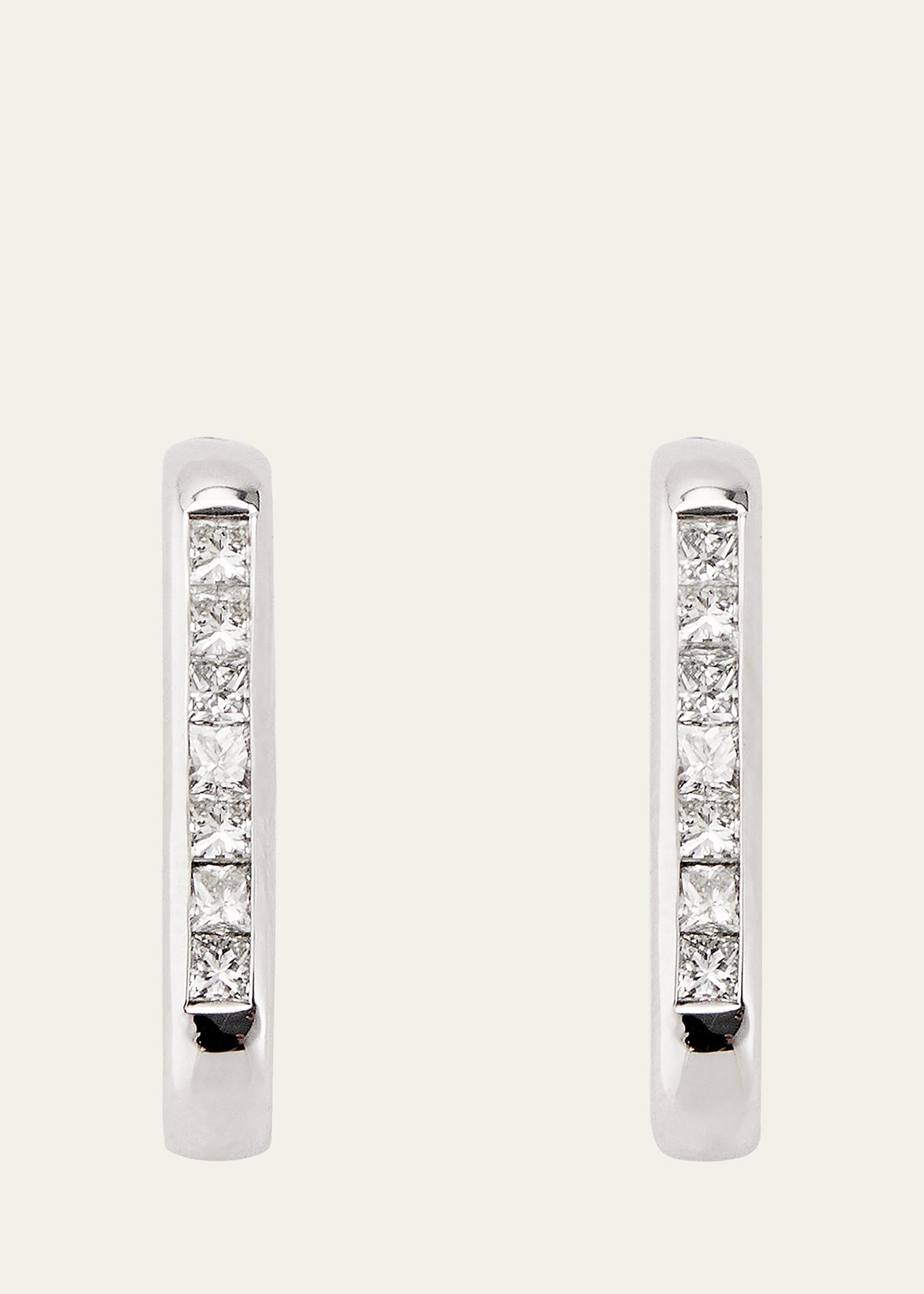 14k White Gold Barre Diamond Earlobe Wrap Earrings