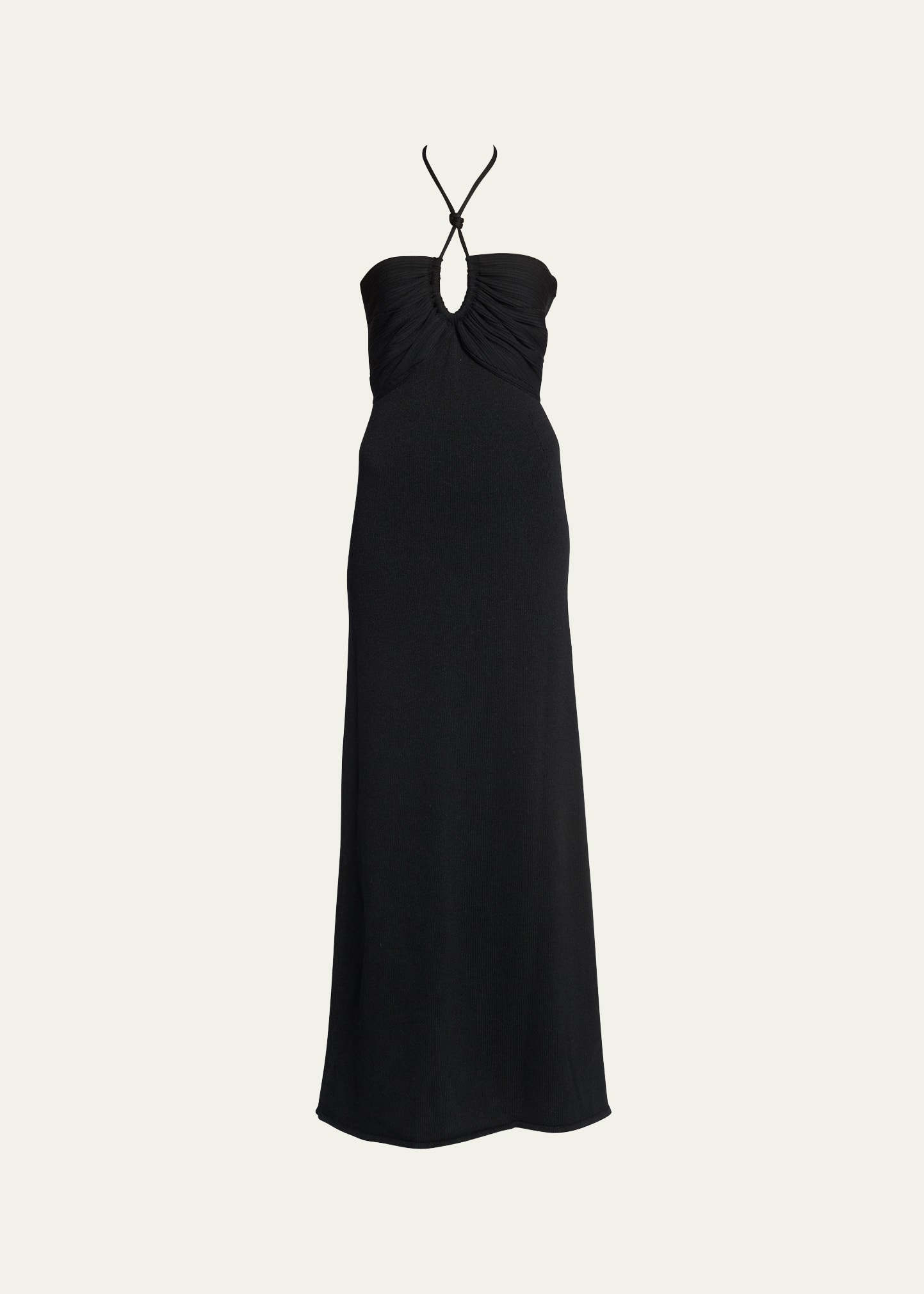 Proenza Schouler Textured Cotton Knit Halter Dress In Black
