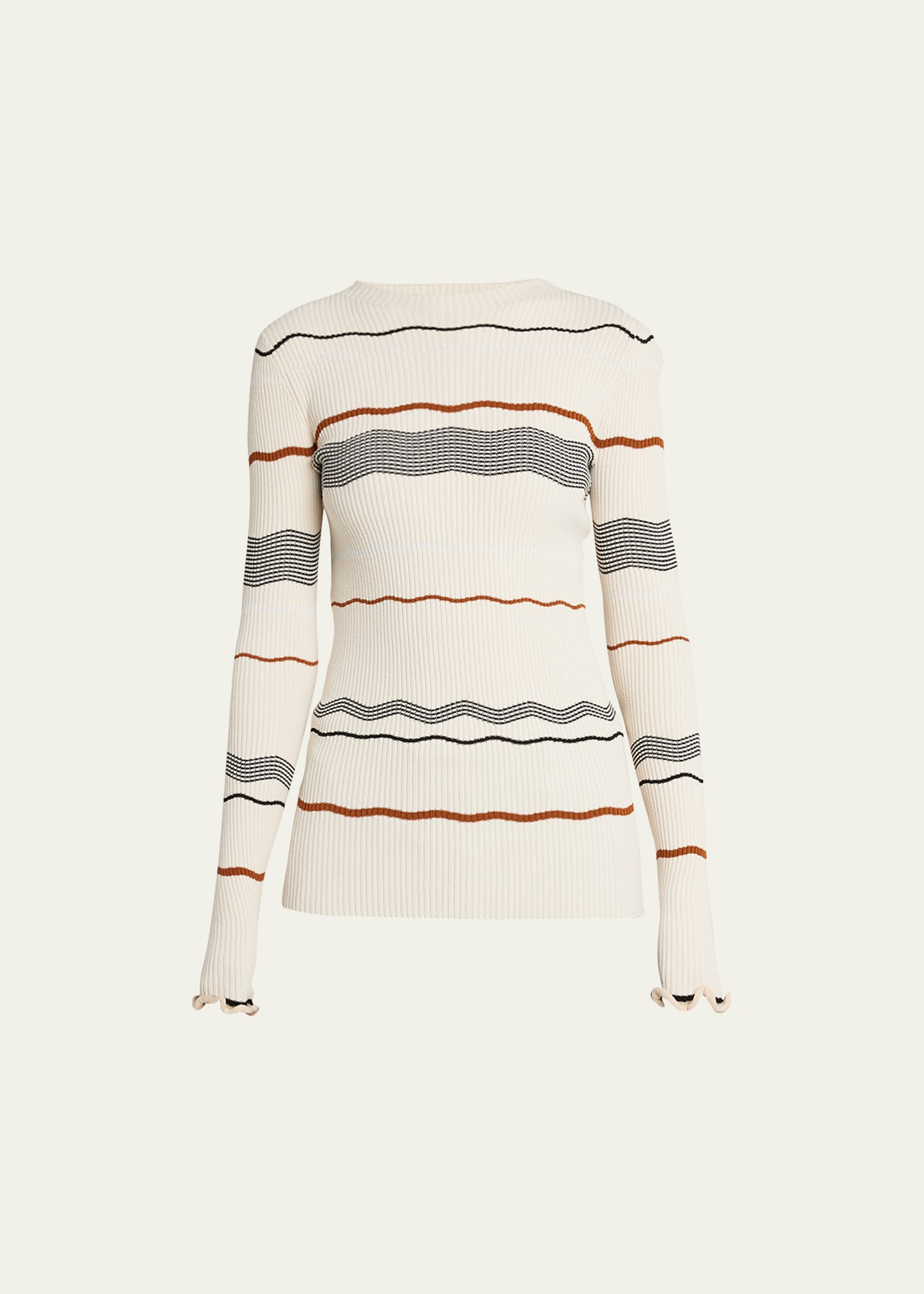 PROENZA SCHOULER MATTE VISCOSE RIB STRIPE TOP