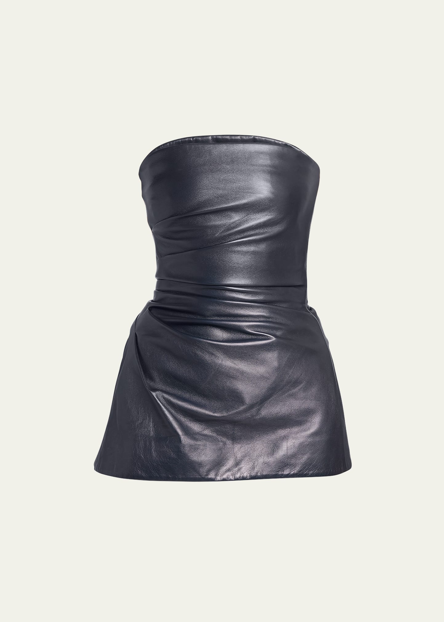 PROENZA SCHOULER GLOSSY LEATHER STRAPLESS TOP