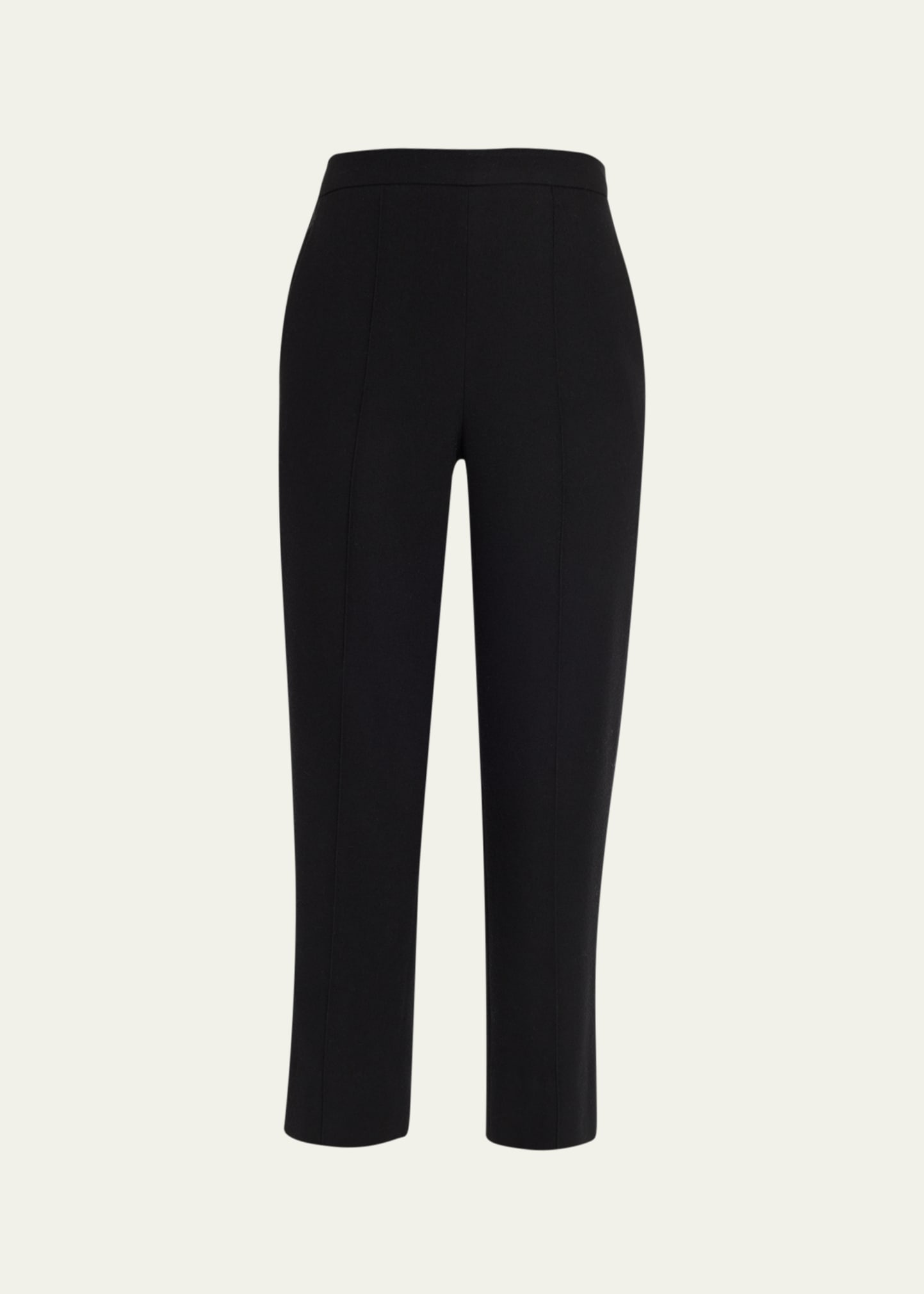 VINCE BRUSHED WOOL MID-RISE STRAIGHT-LEG PULL-ON PANTS