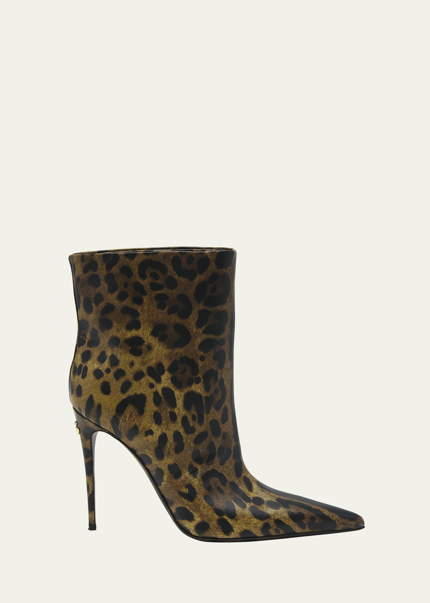 Dolce & Gabbana Lollo Leopard Stiletto Ankle Booties In Ha93m Print Leo