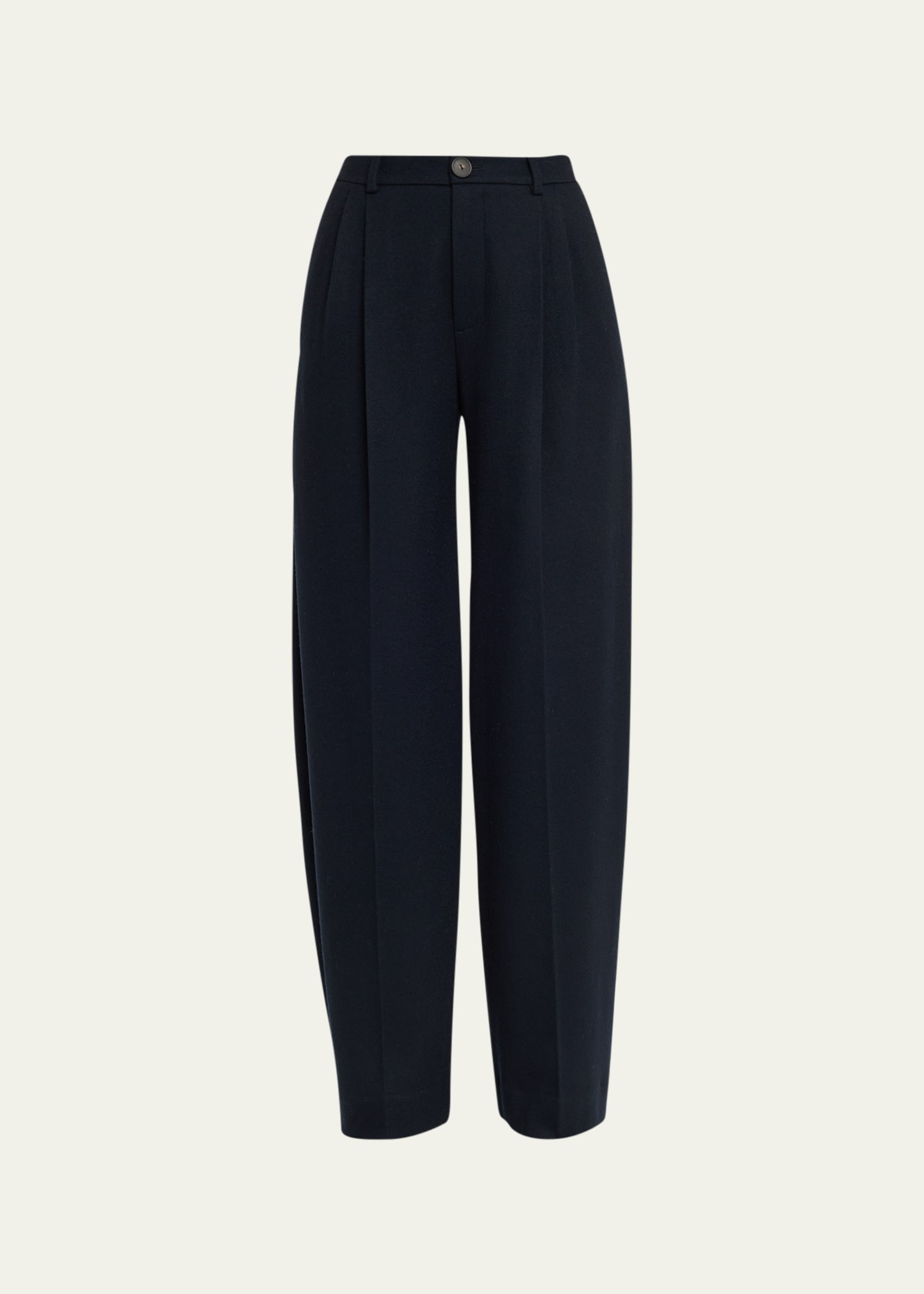 Vince Wool Pleated-front Straight-leg Pants In Coastal