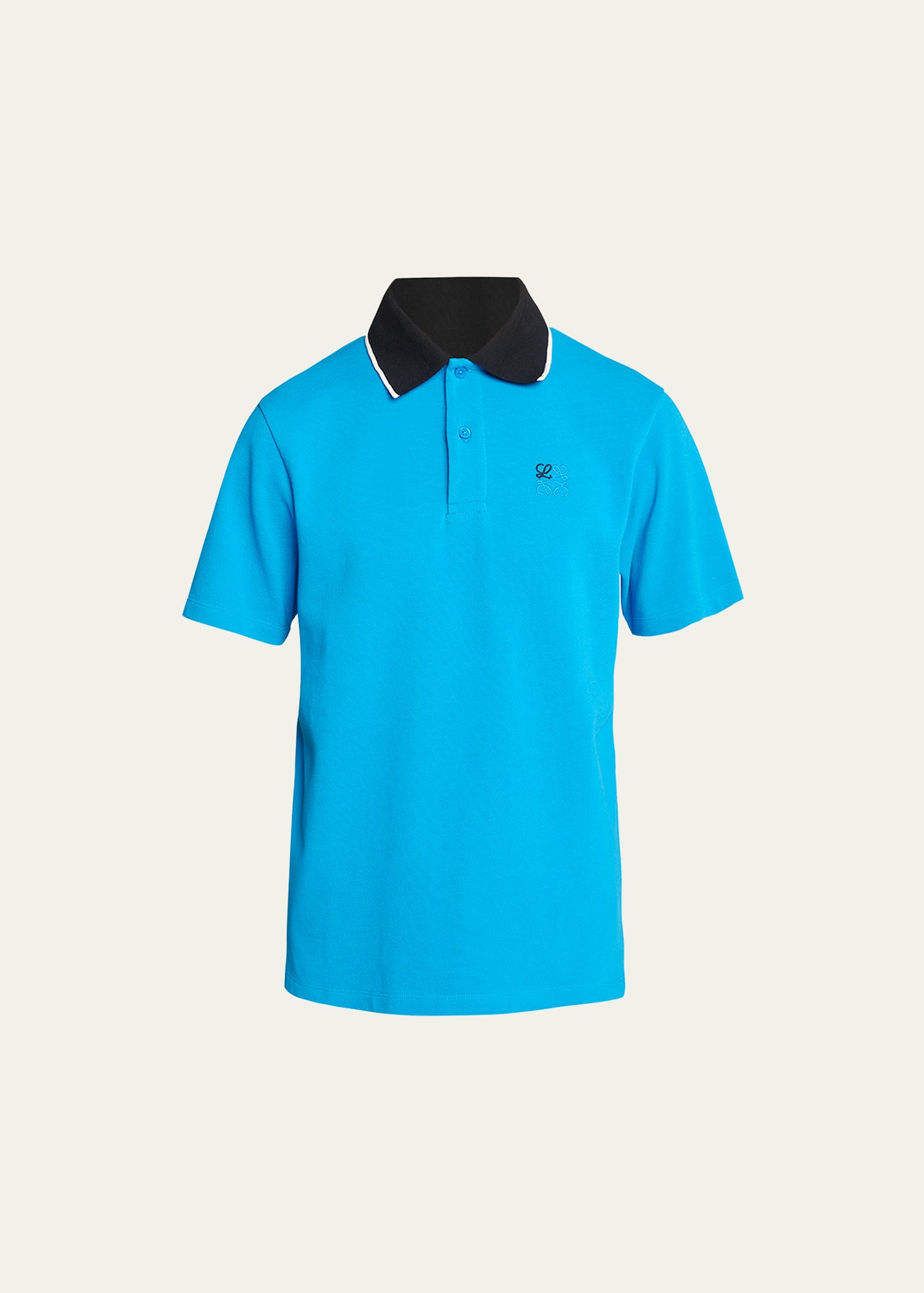 Men's Pique Contrast-Collar Polo Shirt