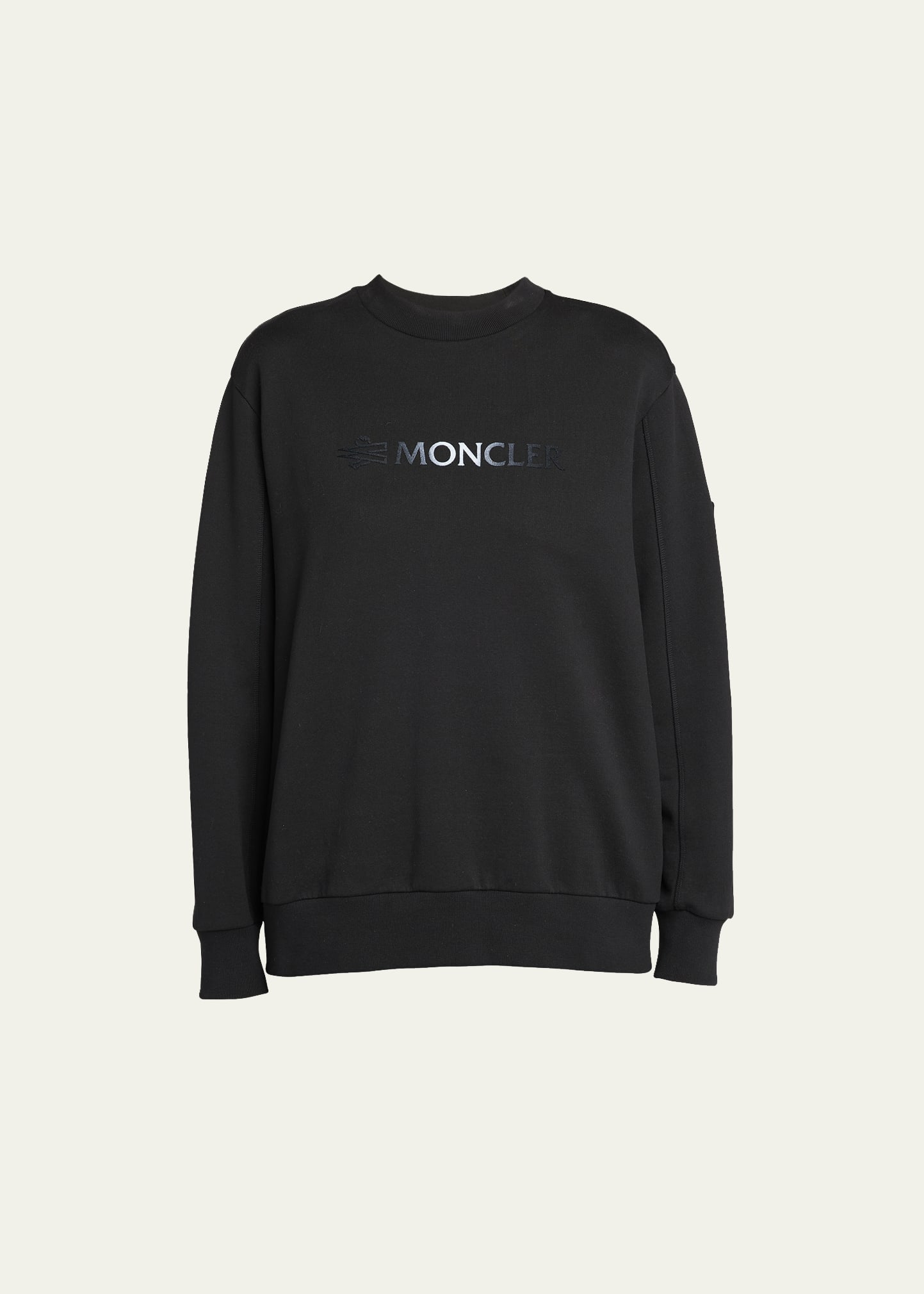 Shop Moncler Logo Cotton Sweatshirt In Black