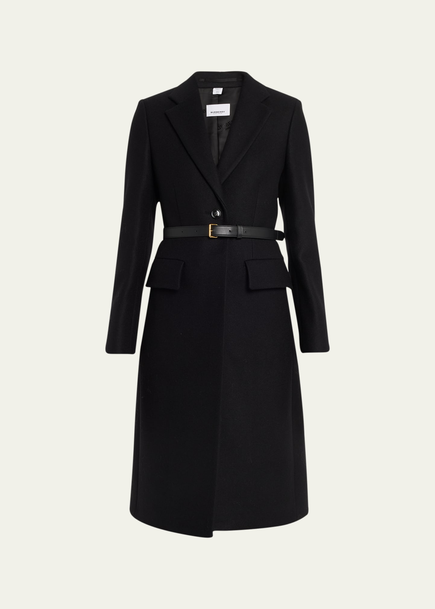 Burberry Fallodon Wool-blend Overcoat In Black