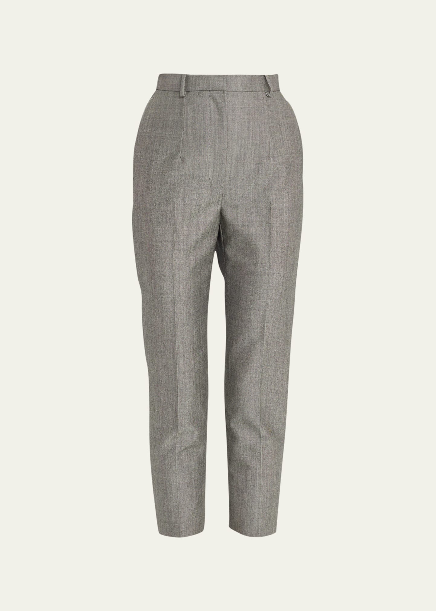 ALEXANDER MCQUEEN WOOL AND MOHAIR CROPPED CIGARETTE TROUSERS