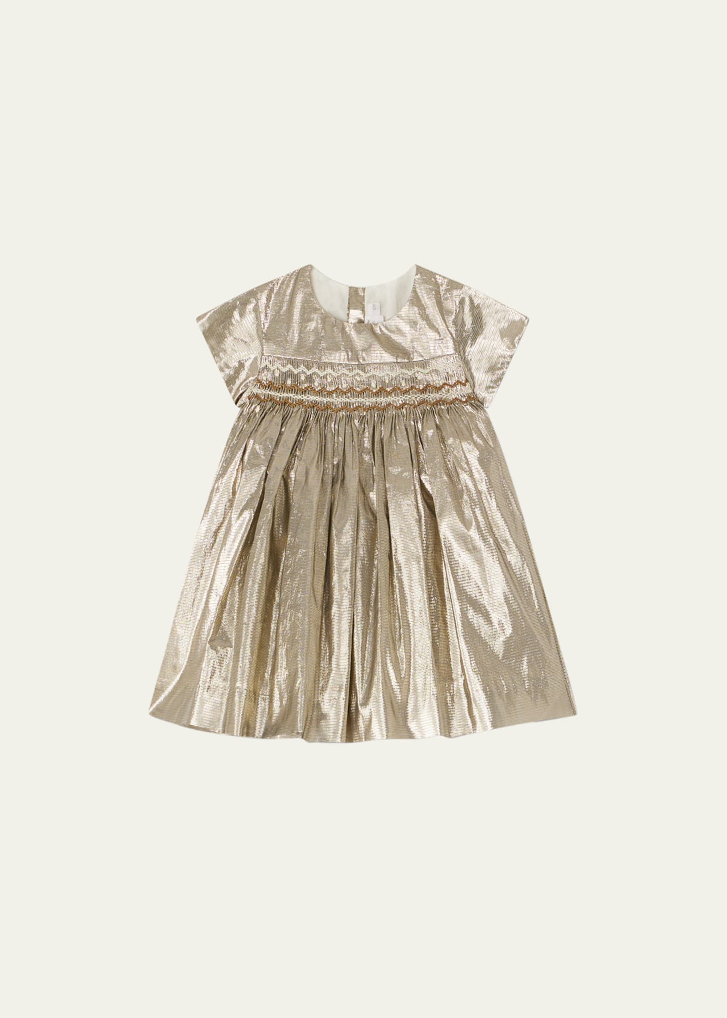 Bonpoint Girl's Duchesse Embroidered Silk Dress, Size 6M-3