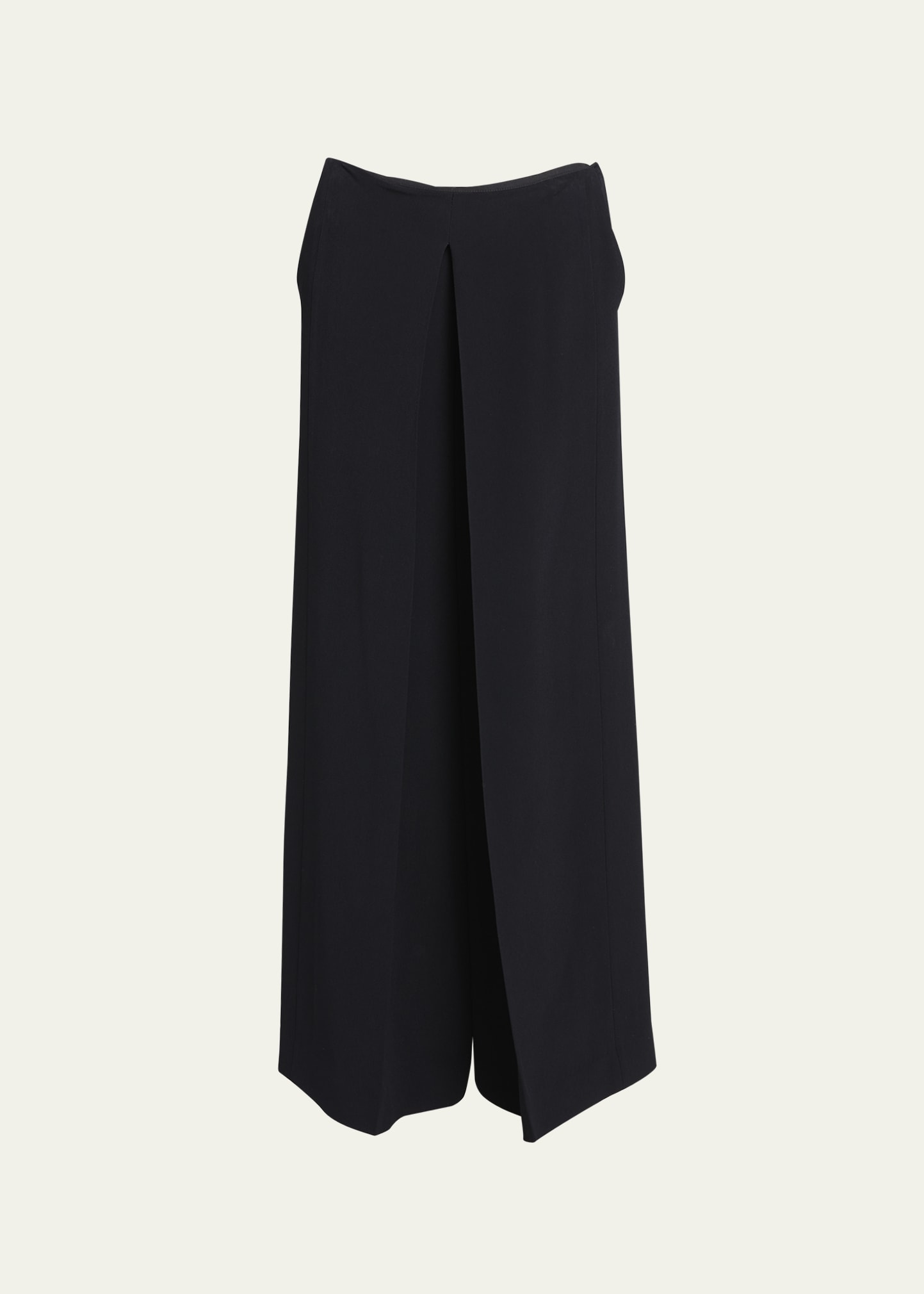 Center Pleat Wide-Leg Trousers