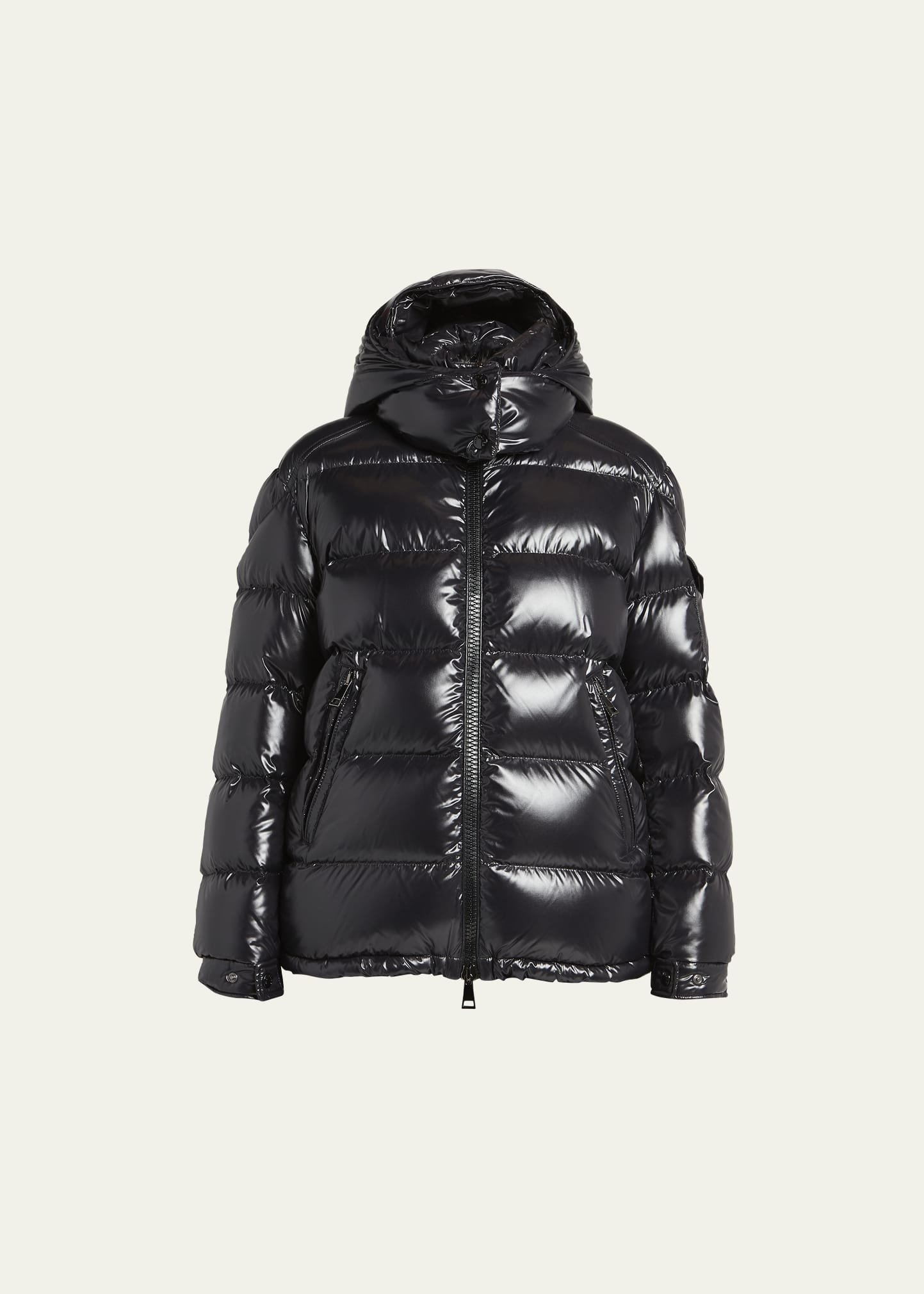 Moncler Maire Hooded Quilted Glossed-shell Down Jacket In Black