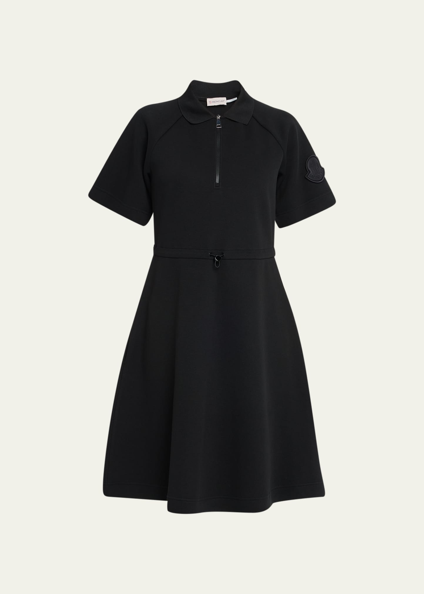Moncler Zip-front Polo Shirtdress In Black