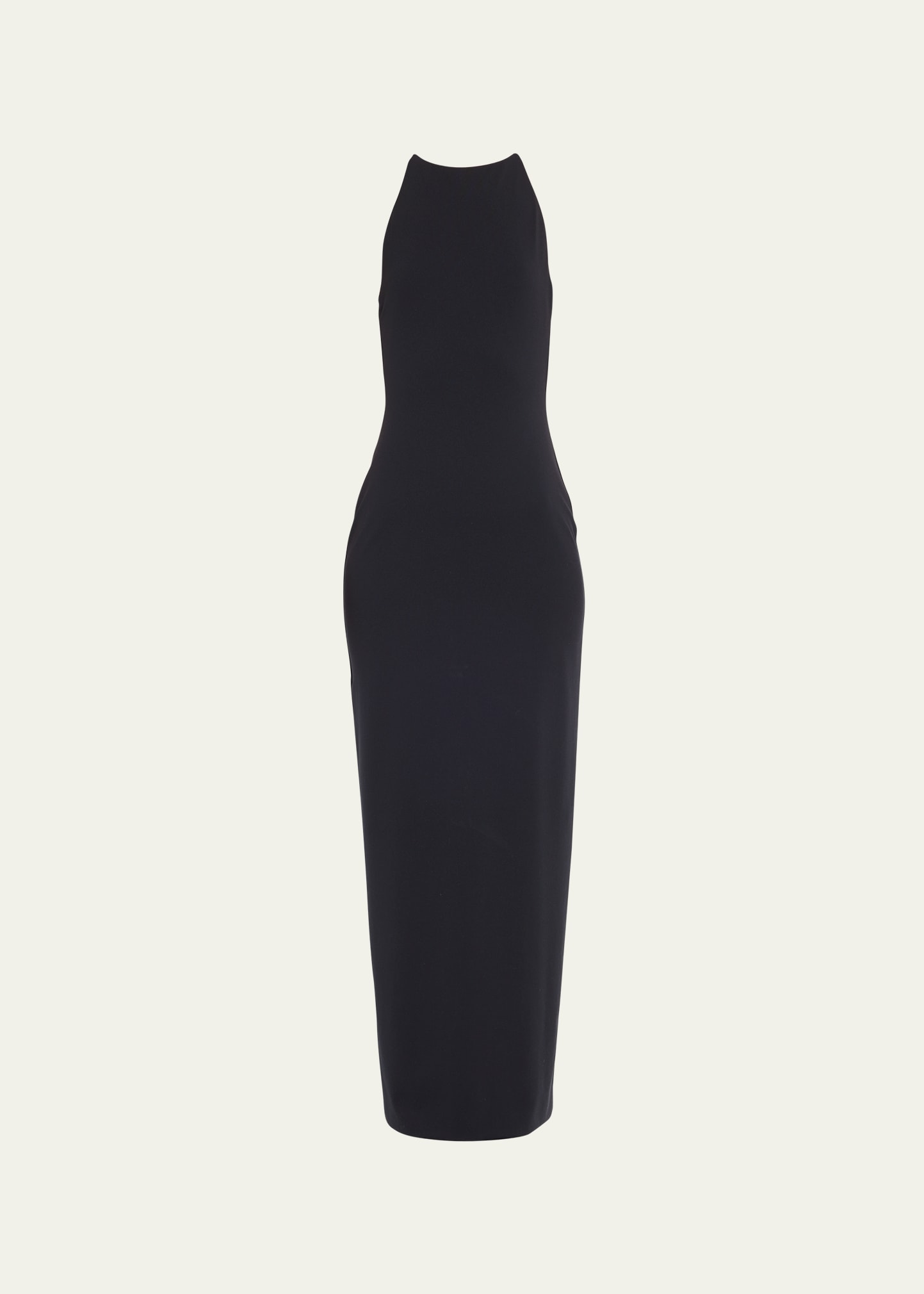The Row Coralia Strappy Open-back Gown In Black