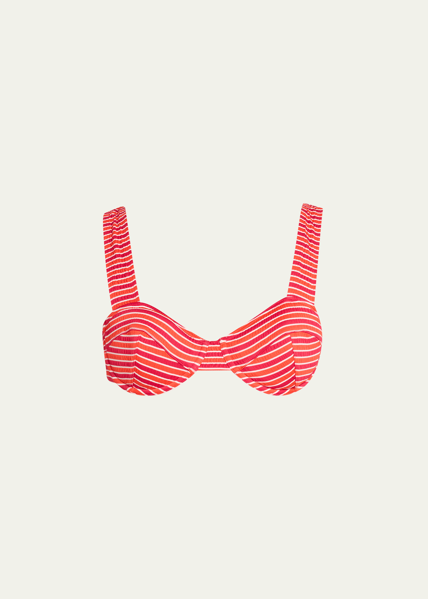 The Lilo Seersucker Striped Bikini Top