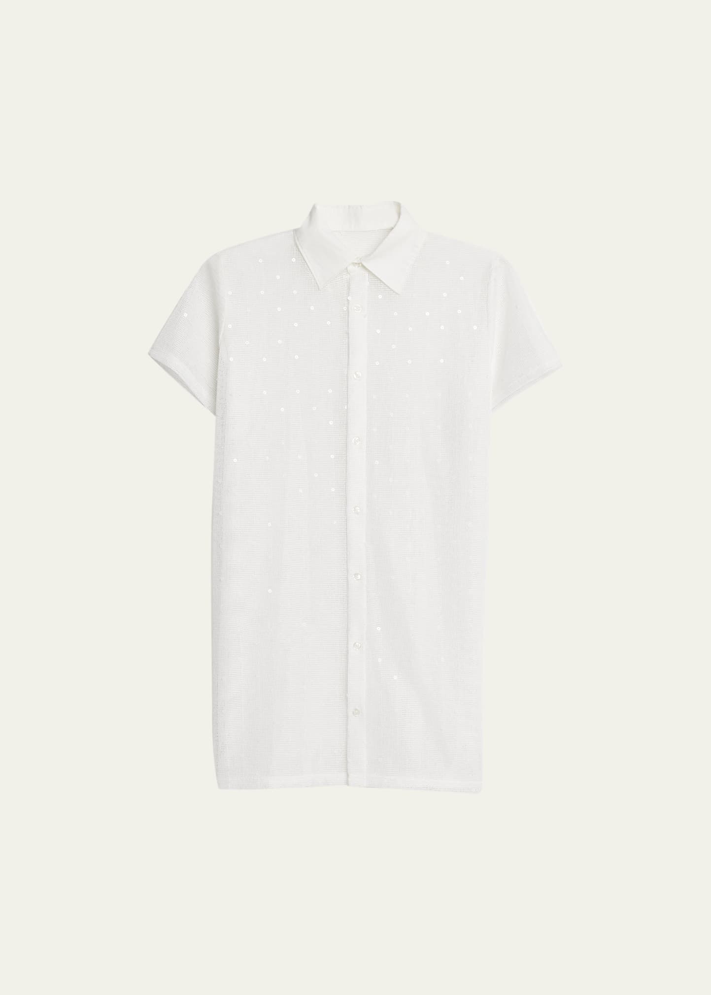 Solid & Striped The Cabana Cotton Gauze Mesh Shirt In Marshmallow