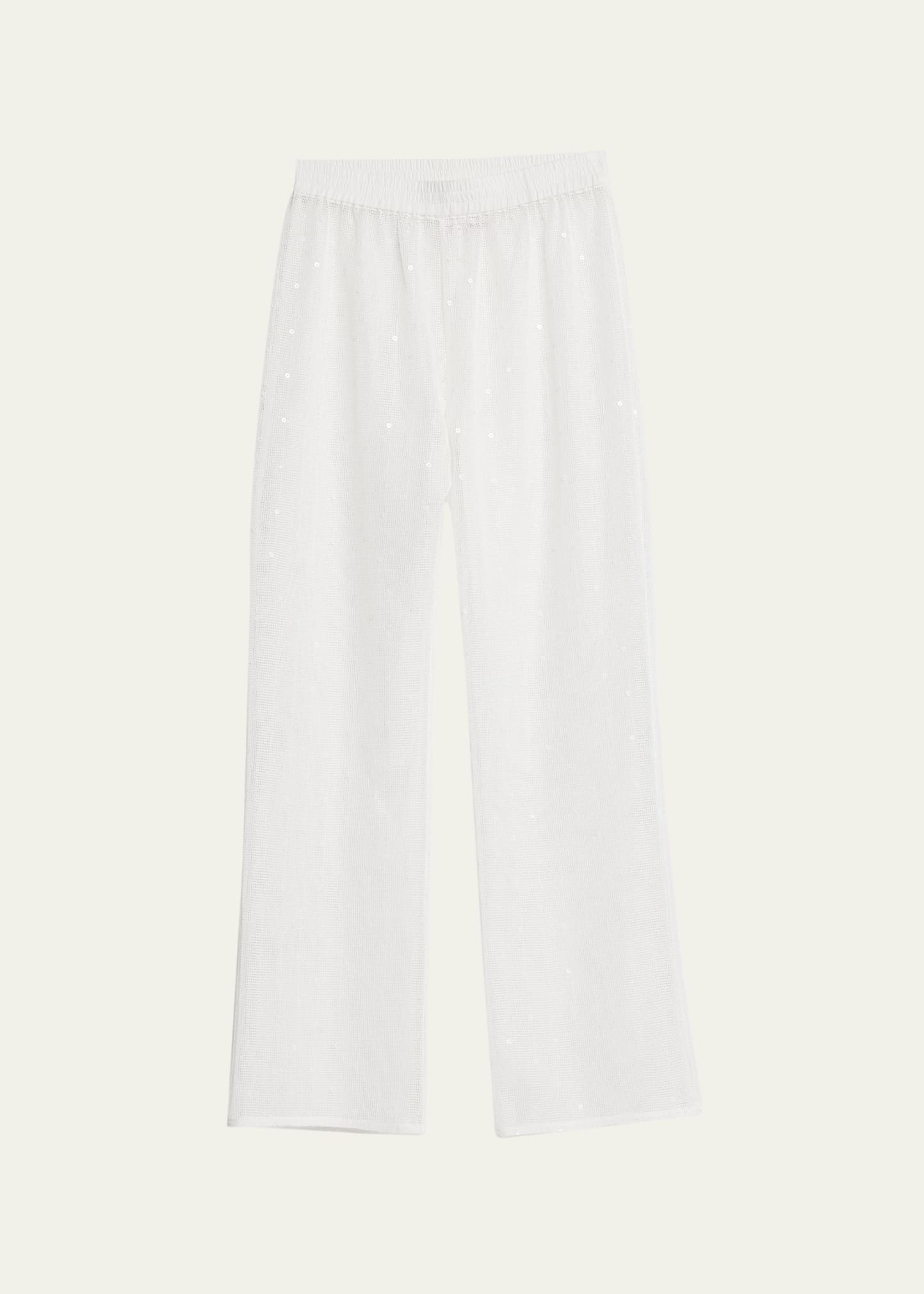 Solid & Striped The Avril Cotton Gauze Mesh Pants In Marshmallow