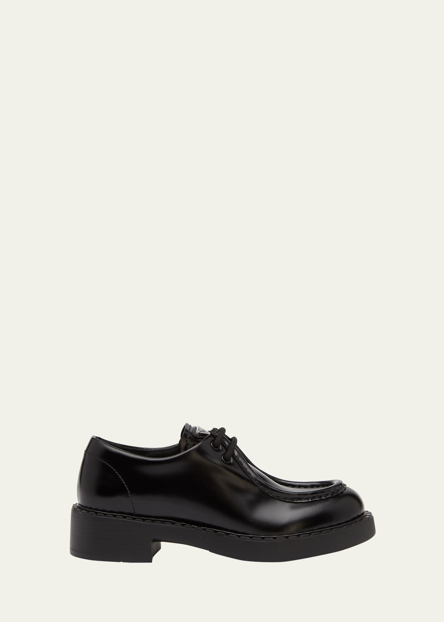 Shop Prada Chocolate Leather Casual Loafers In Nero