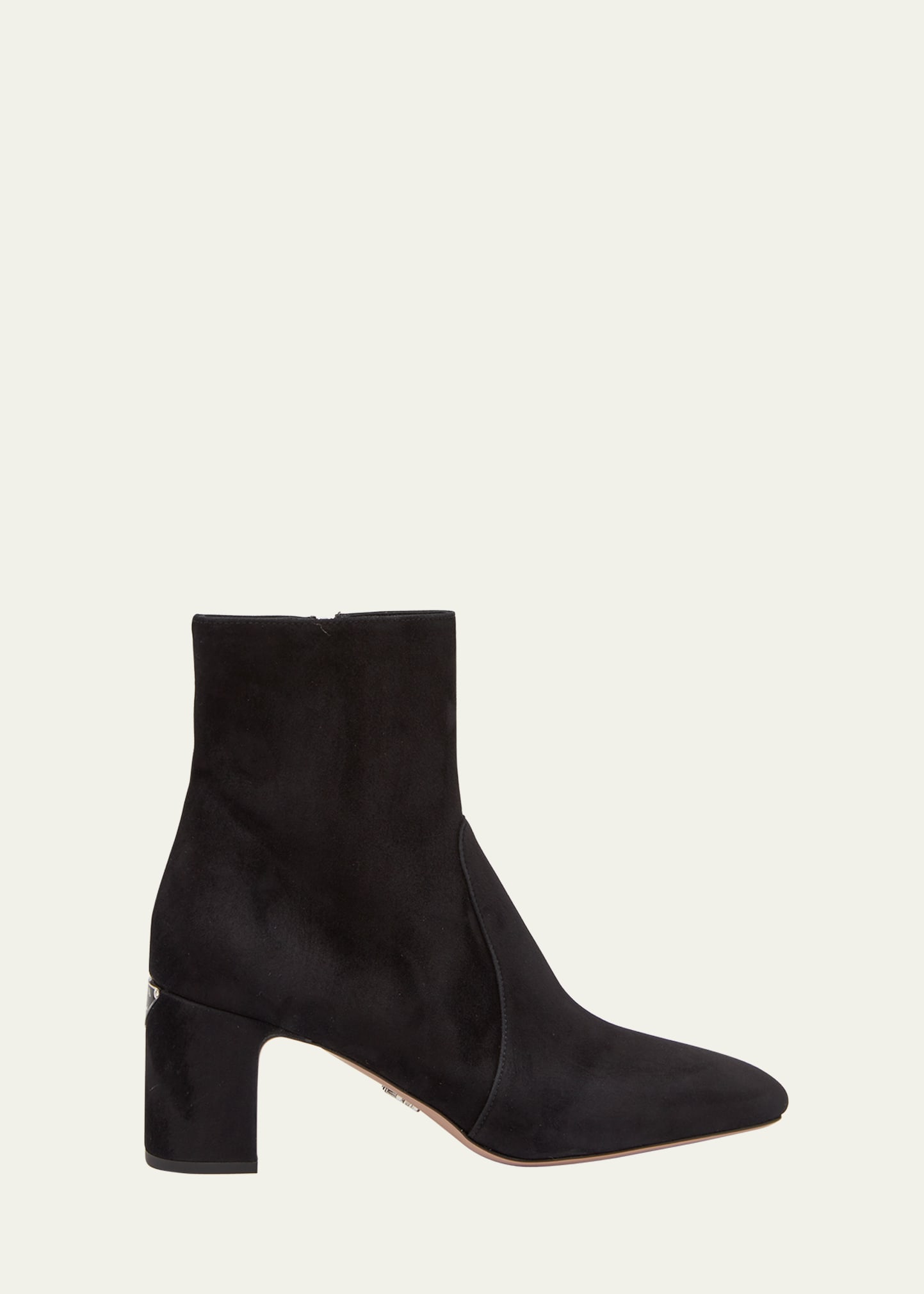 Suede Block-Heel Ankle Booties