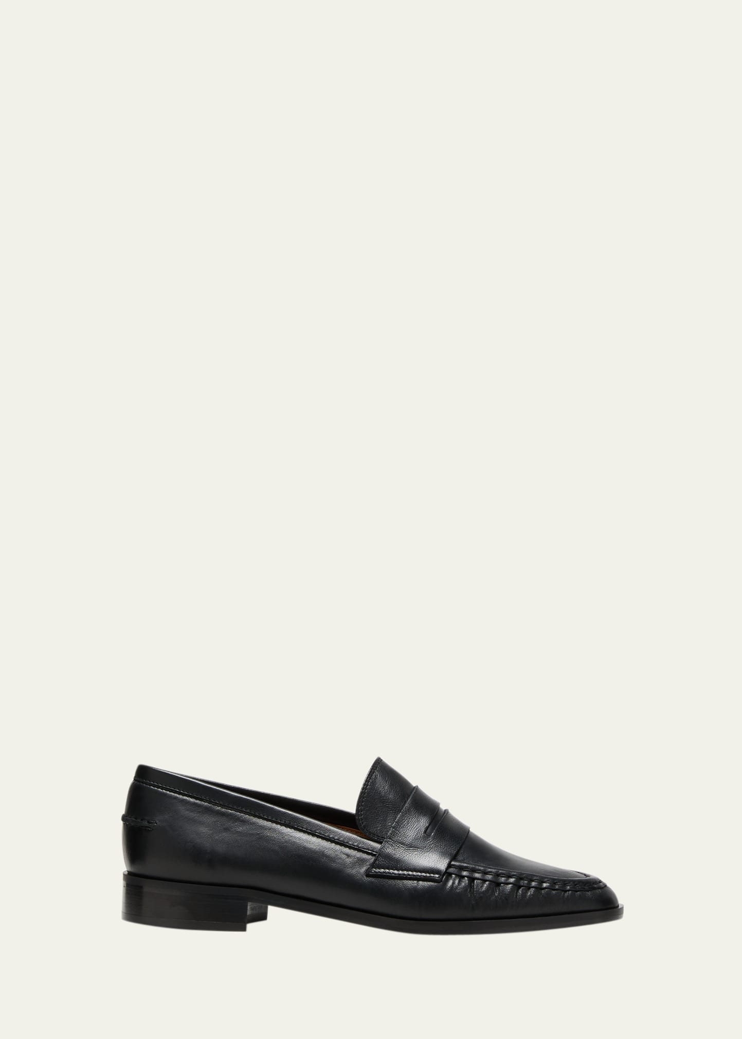 Shop Atp Atelier Airola Napa Leather Penny Loafers In Black