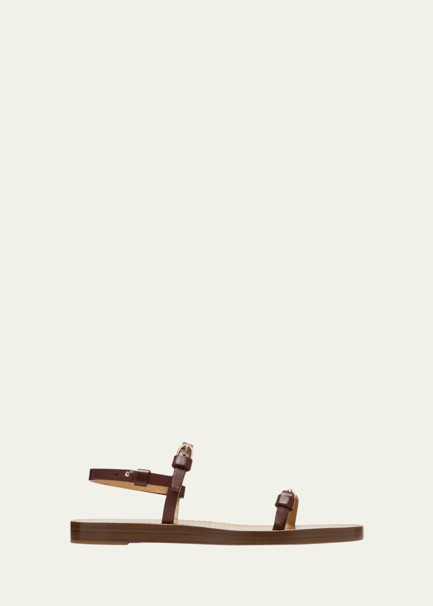Gabriela Hearst 'stewart' Double Leather Strap Flat Sandals In Cognac