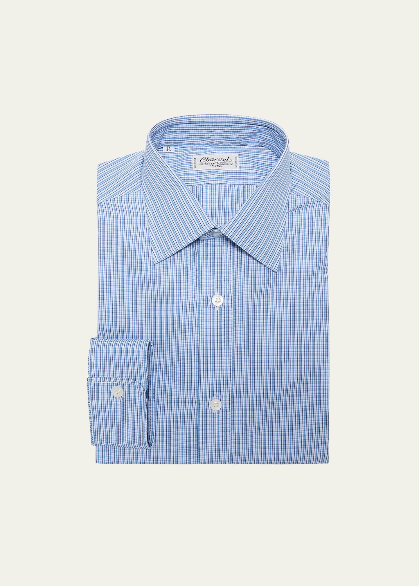 Men's Cotton Check-Print Dress Shirt