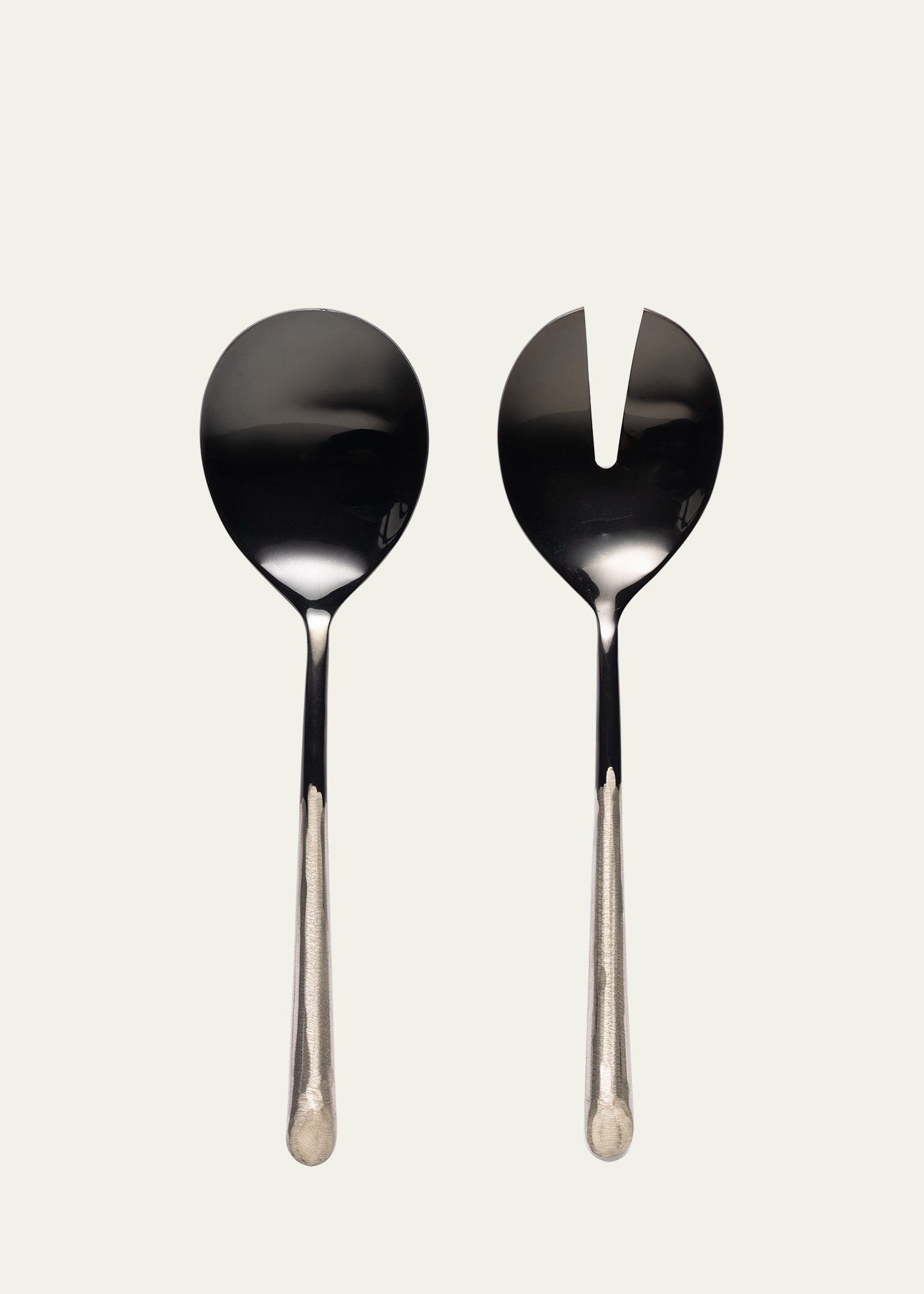 Black and Silver Salad Server Set