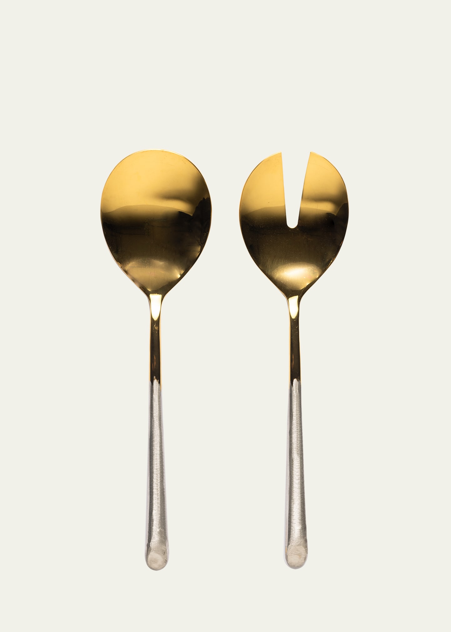 Daniel Van Dijck Gold And Silver Salad Server Set