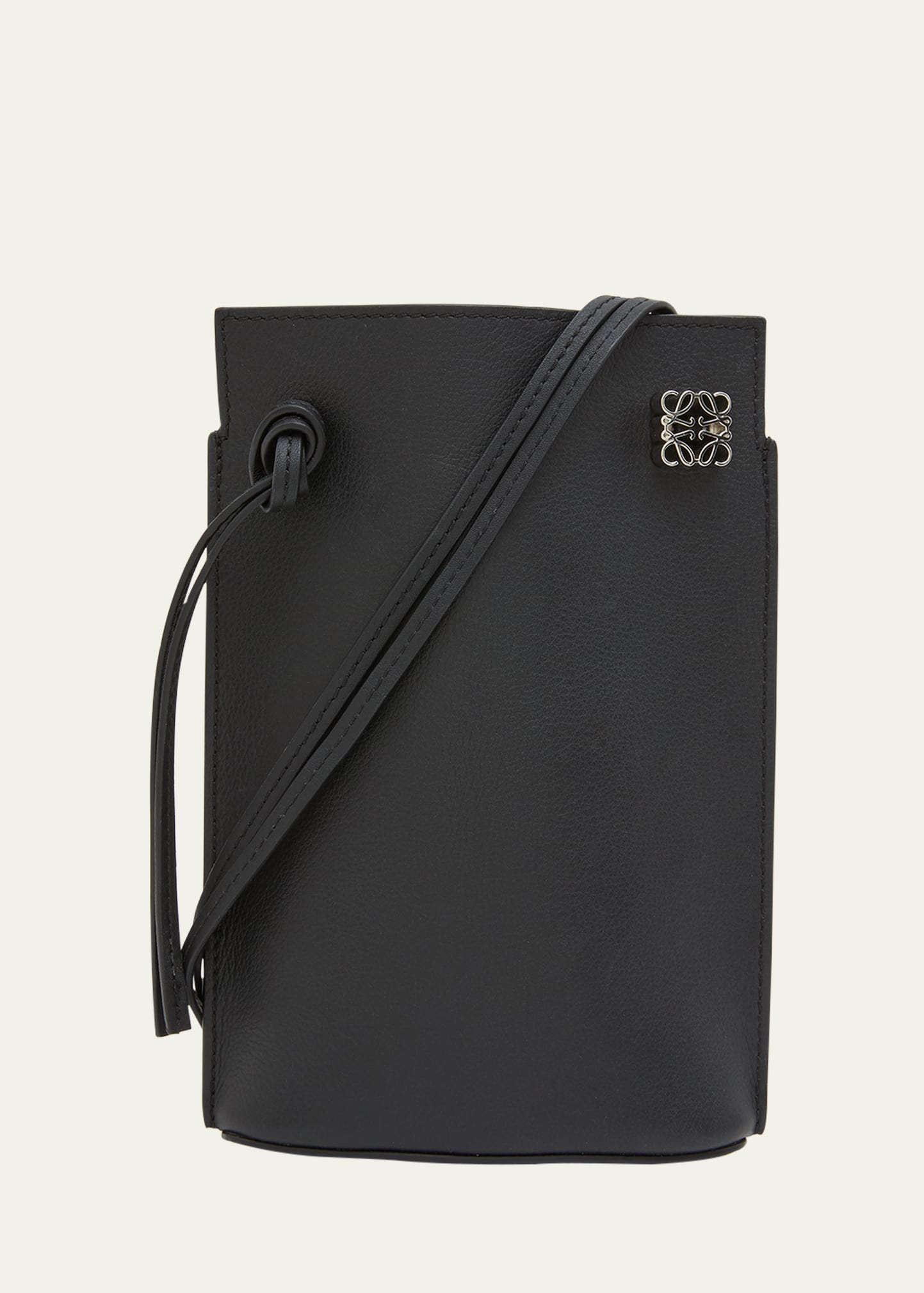 Loewe Dice Pocket Leather Shoulder Bag In Black
