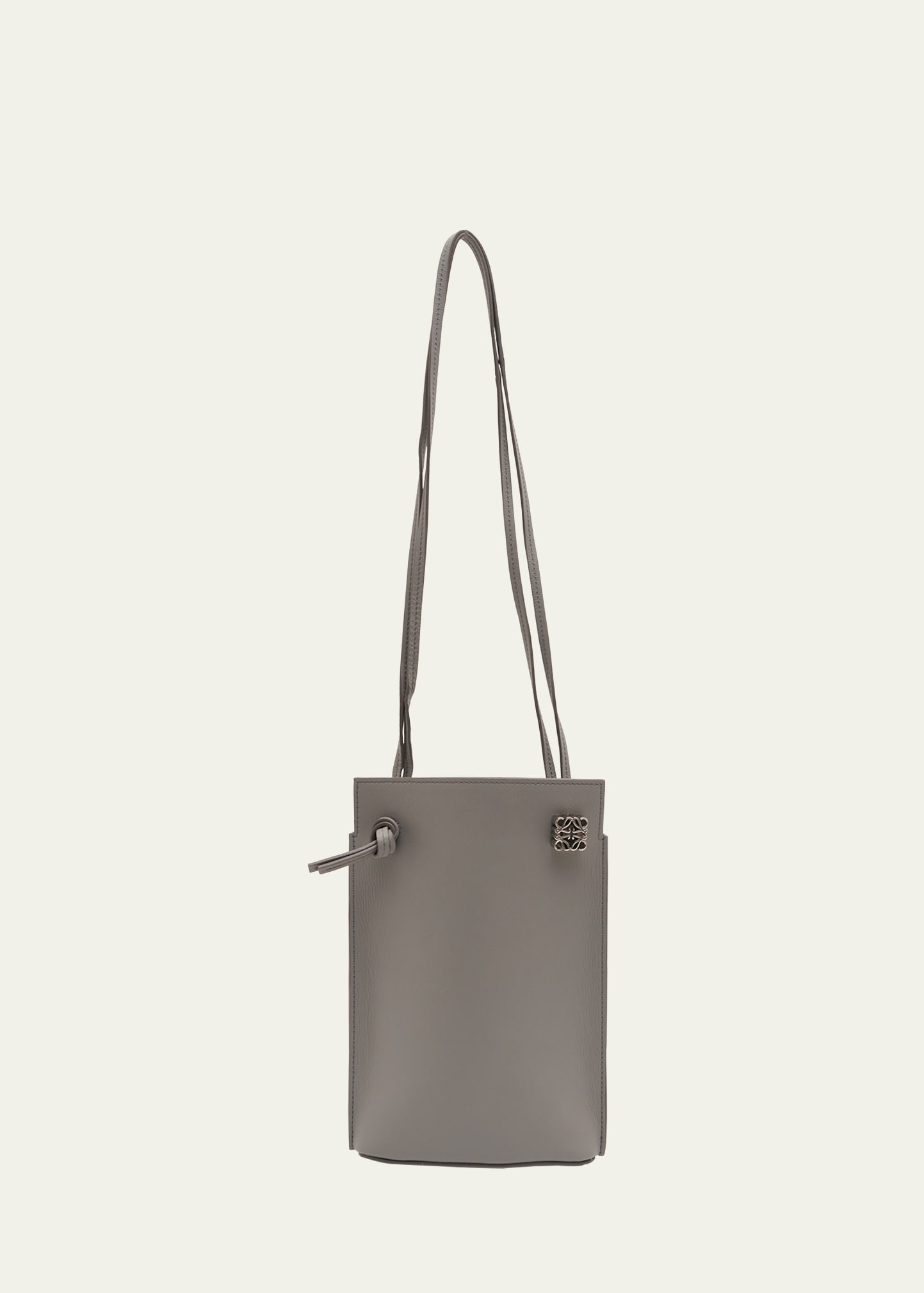 Loewe Dice Pocket Leather Shoulder Bag In Pearl Grey
