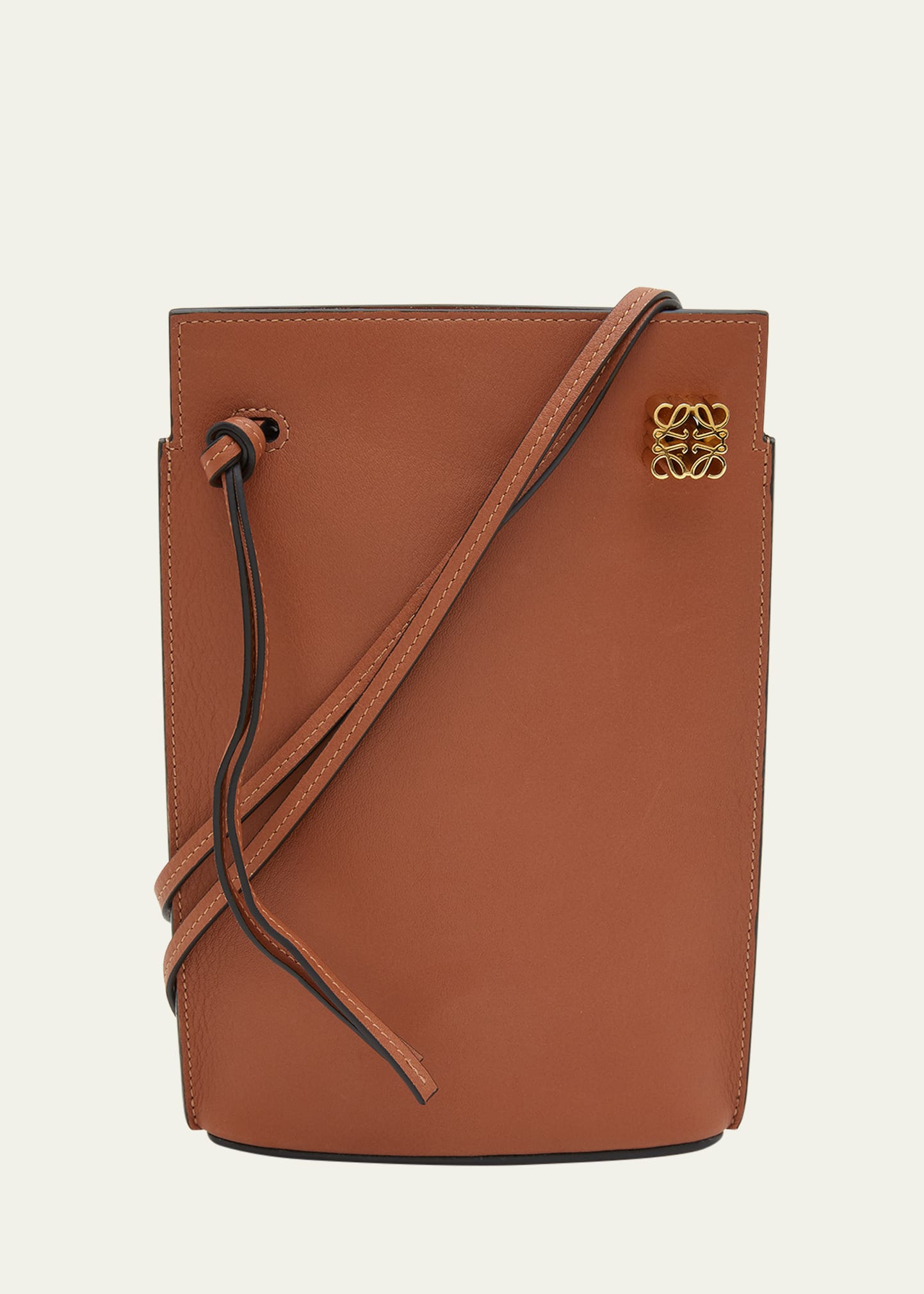 Loewe Dice Pocket Leather Shoulder Bag In Tan