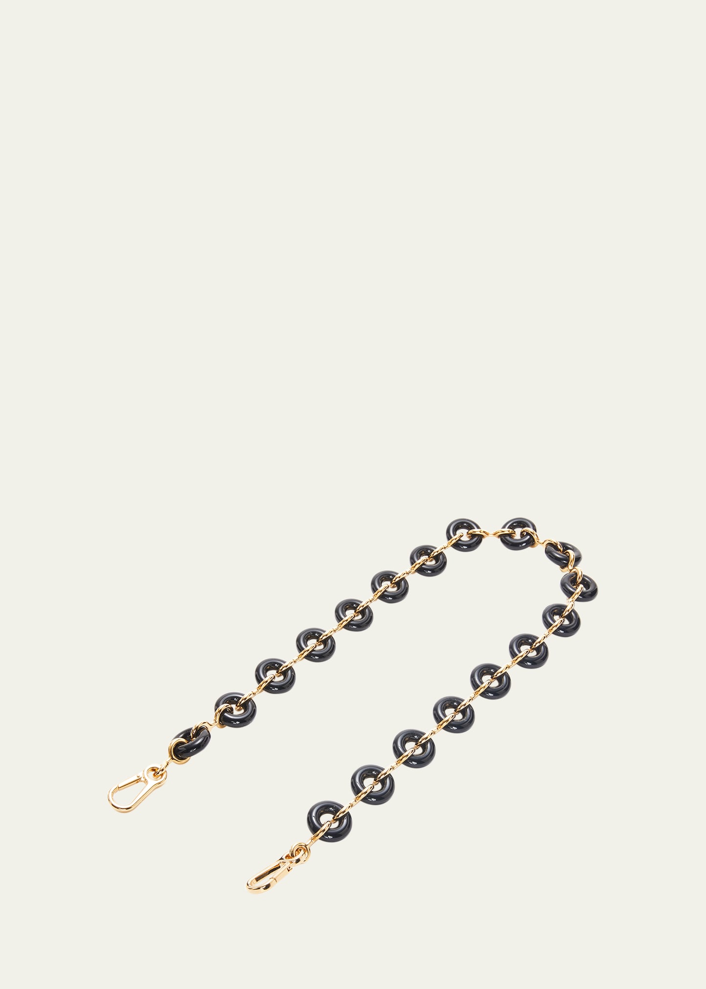 Loewe Donut Chain Shoulder Strap In Black/gold