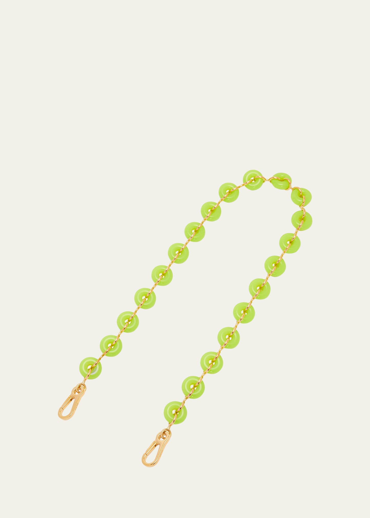Loewe Womens Light Pear Donut Acetate And Stainless-steel Bag Strap In Acid Green/gold