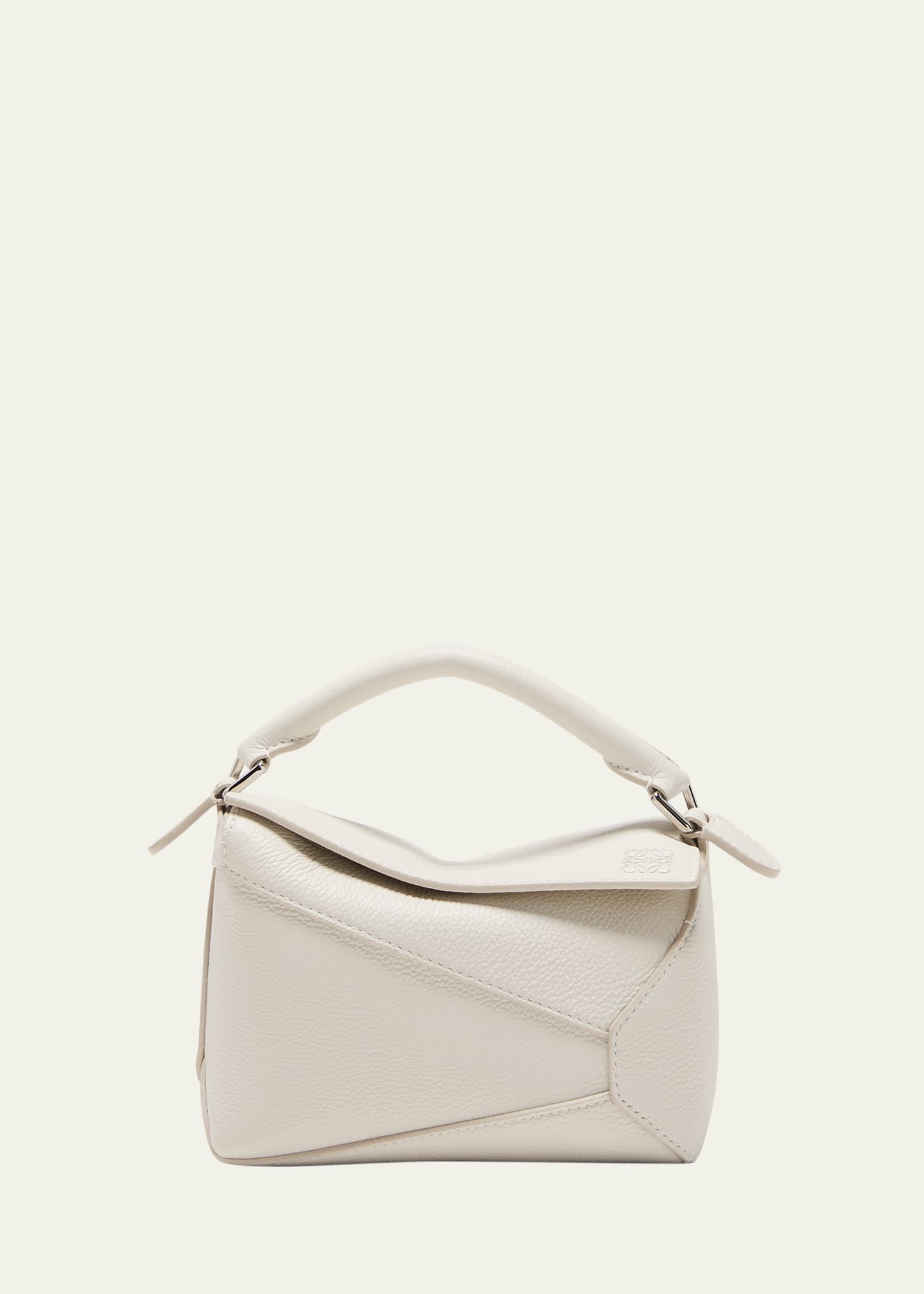 Loewe Women's Mini Puzzle Edge Leather Shoulder Bag - Soft White