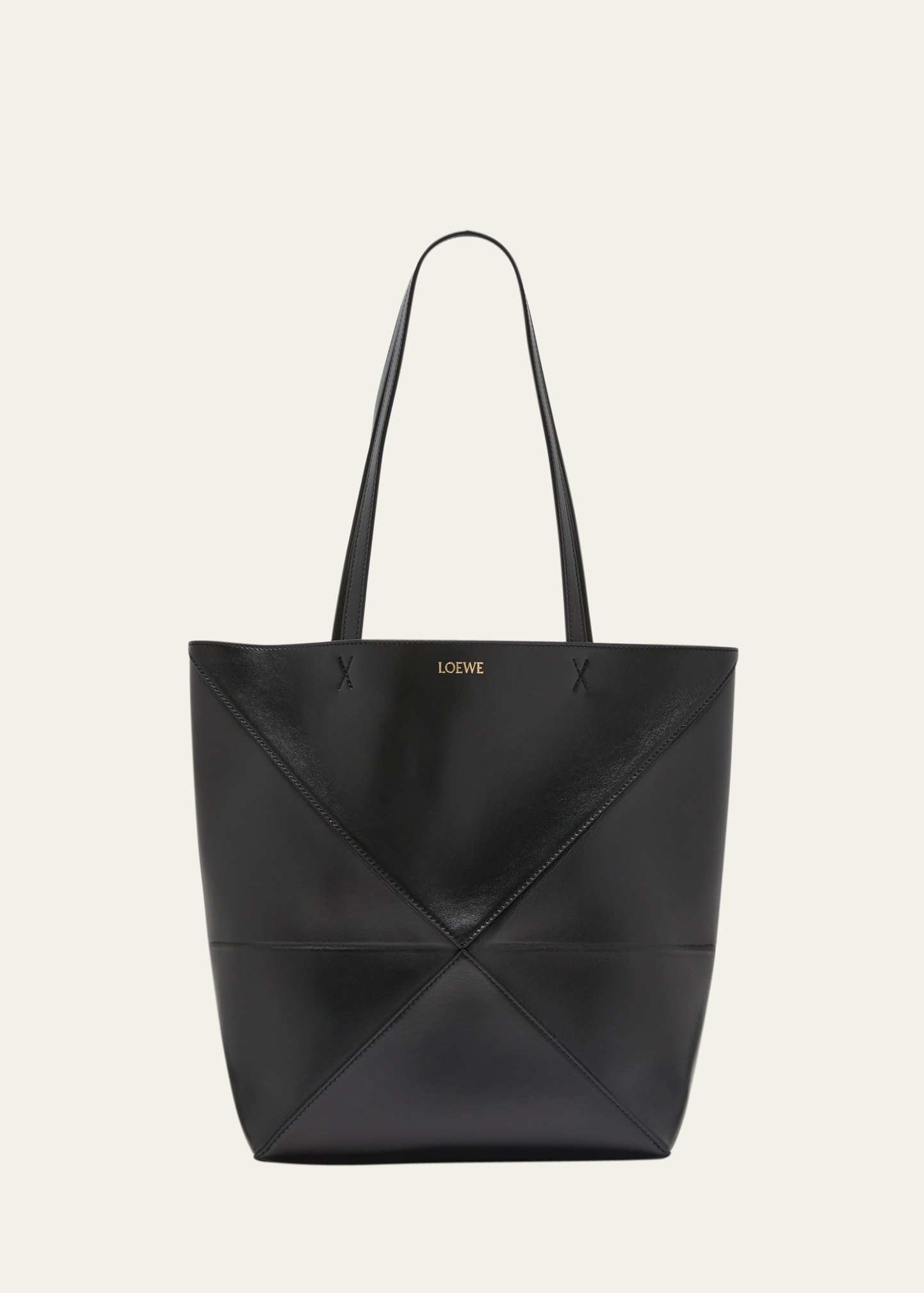 Loewe Puzzle Leather Tote Bag In Black