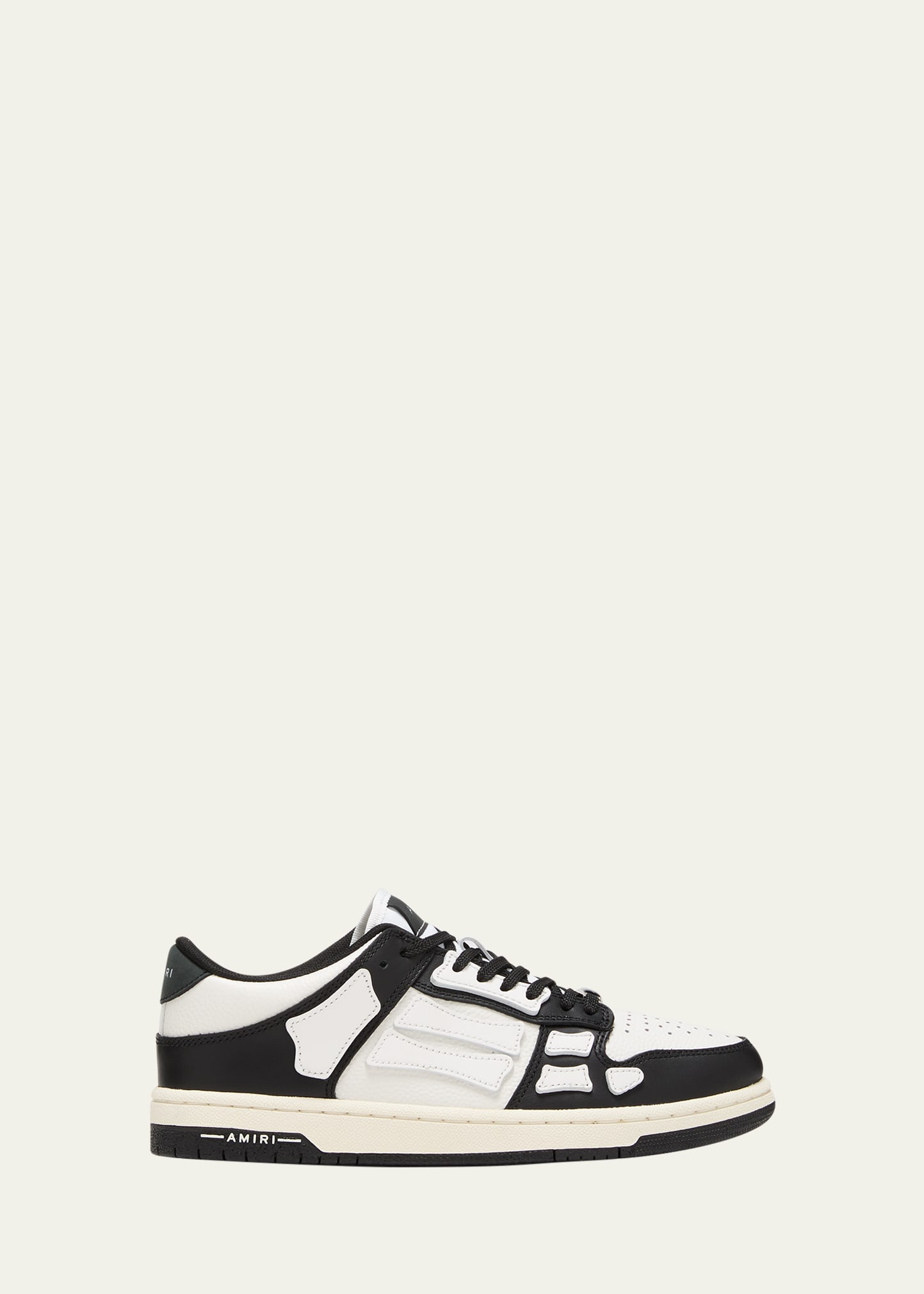 Amiri Skel Bicolor Leather Low-top Sneakers In 004 Black White