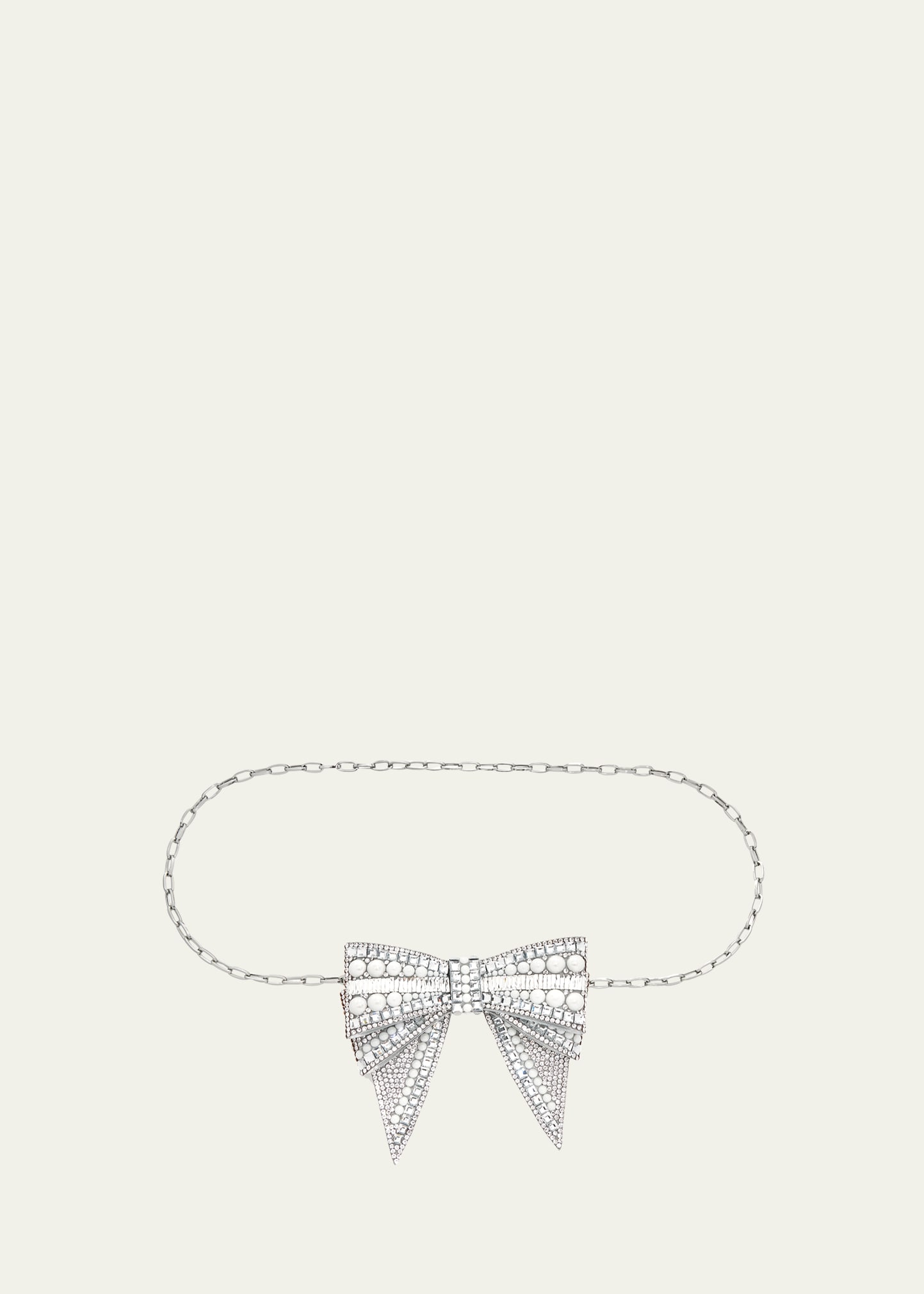 Deco Crystal Bow Chain Belt