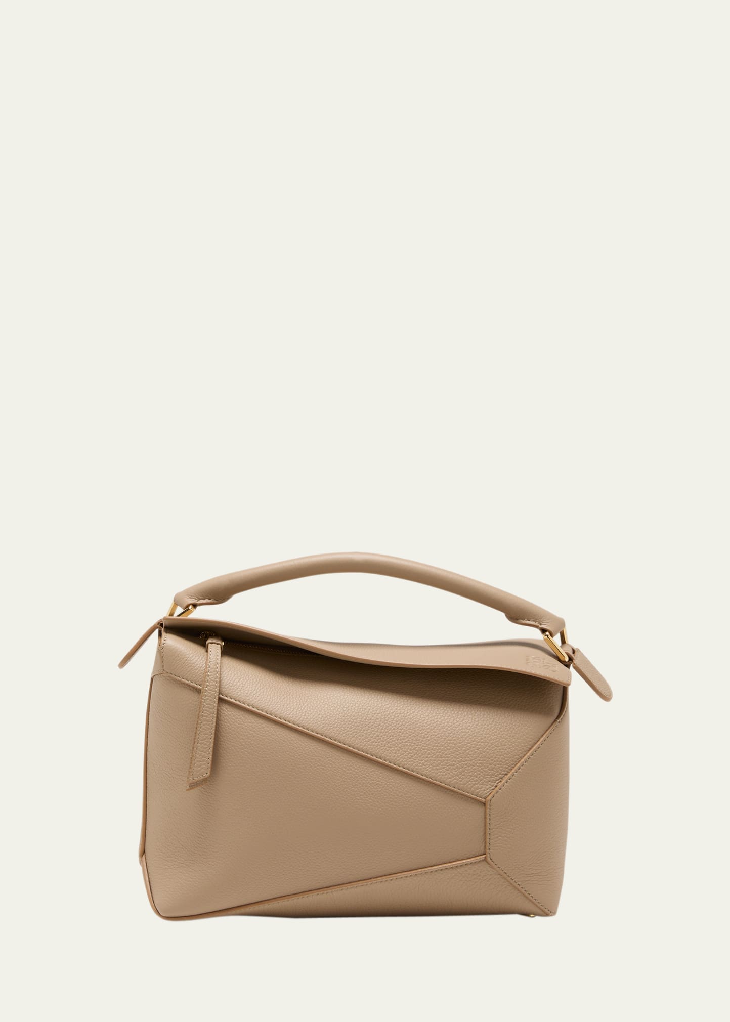Puzzle Edge Leather Top-Handle Bag
