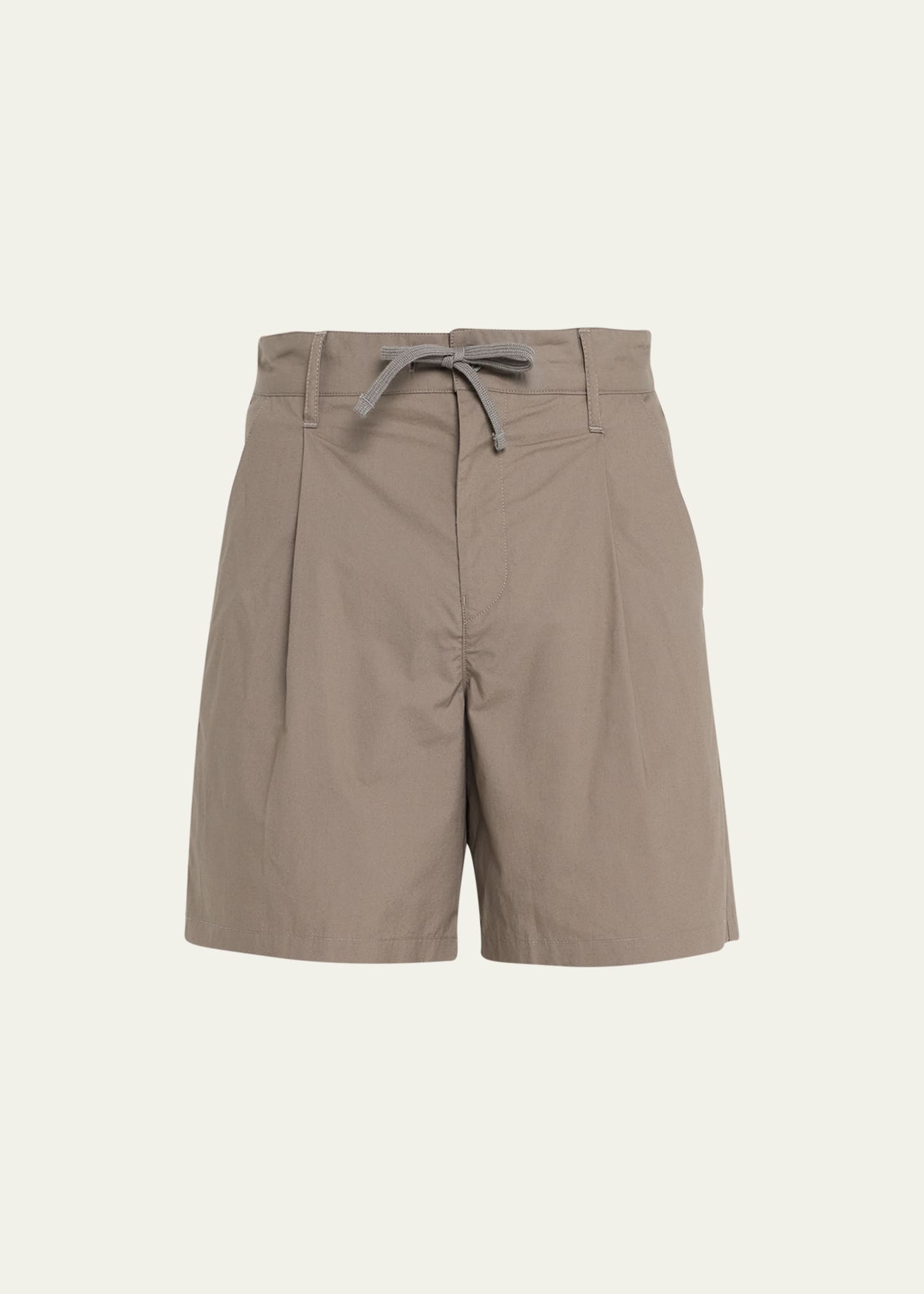 Shop John Elliott Men's Pleated Cotton Studio Shorts In Oak