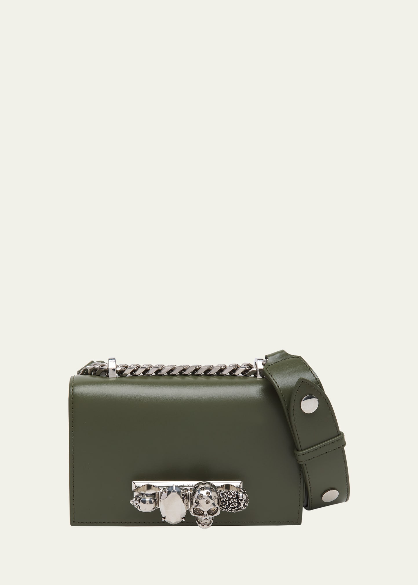 The Biker Leather Mini Jeweled Satchel Bag