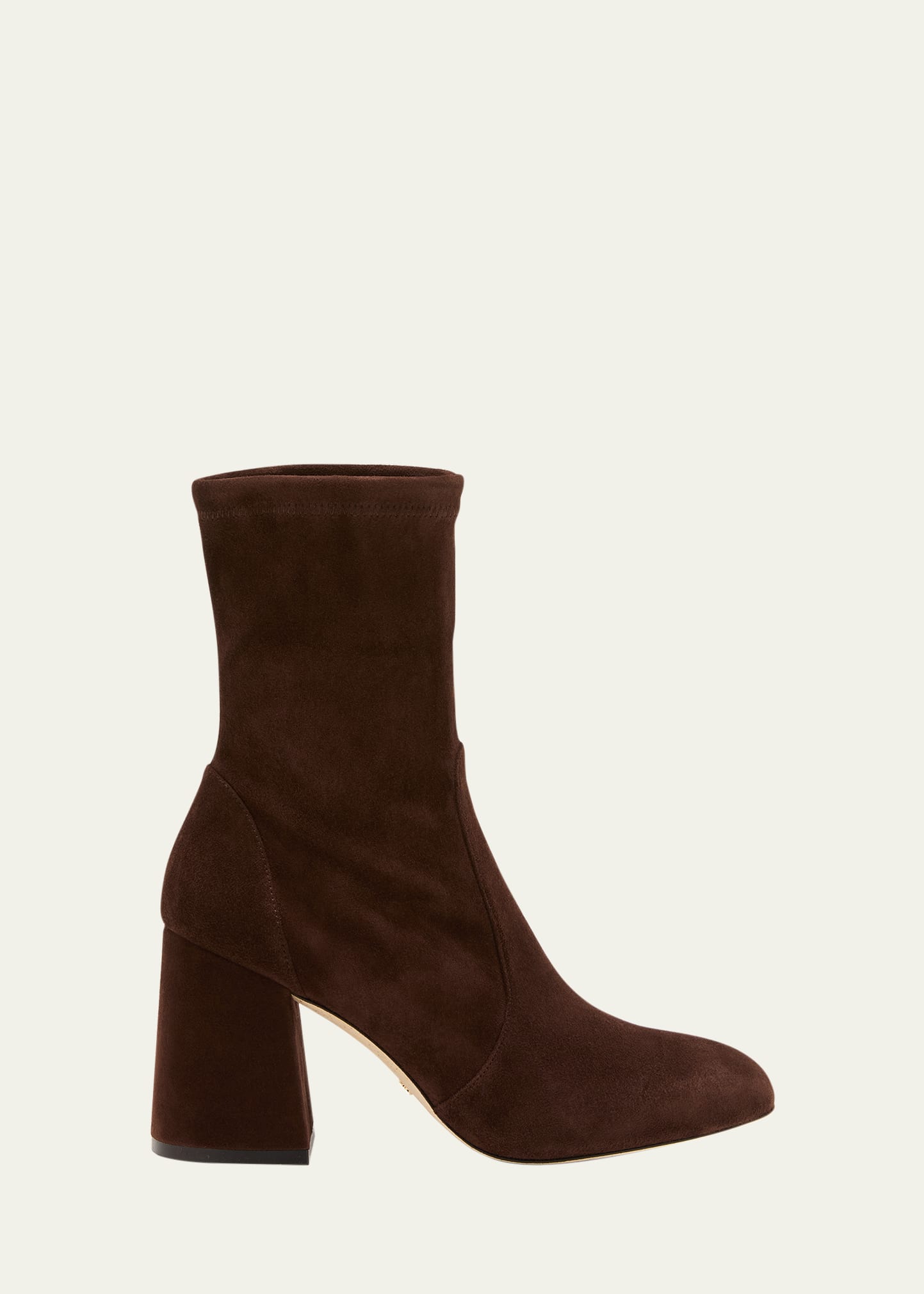 Stuart Weitzman Flareblock Suede Ankle Booties In Walnut
