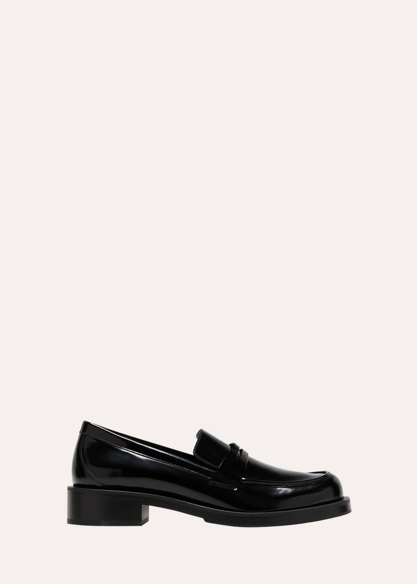 Shop Stuart Weitzman Palmer Bicolor Penny Loafers In Black
