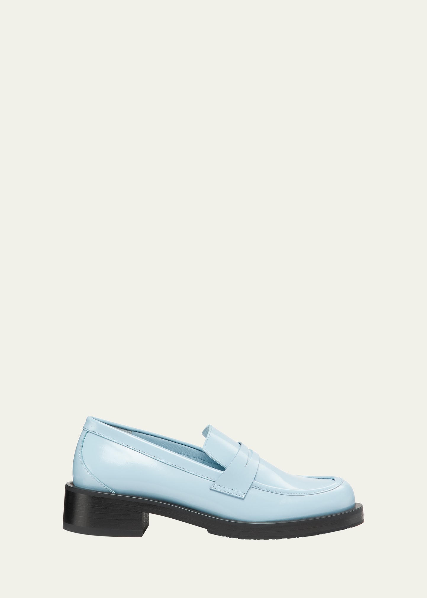 Stuart Weitzman Palmer Bicolor Penny Loafers In Air